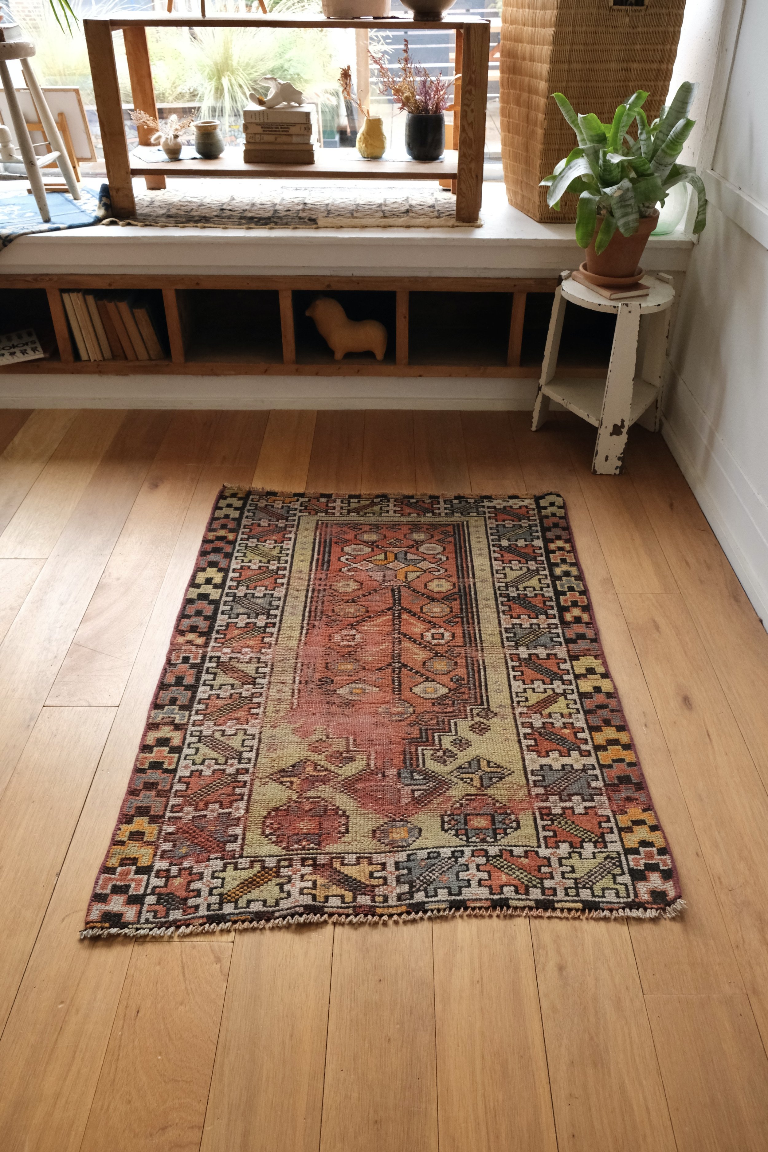 Turkish rug shown horizontally