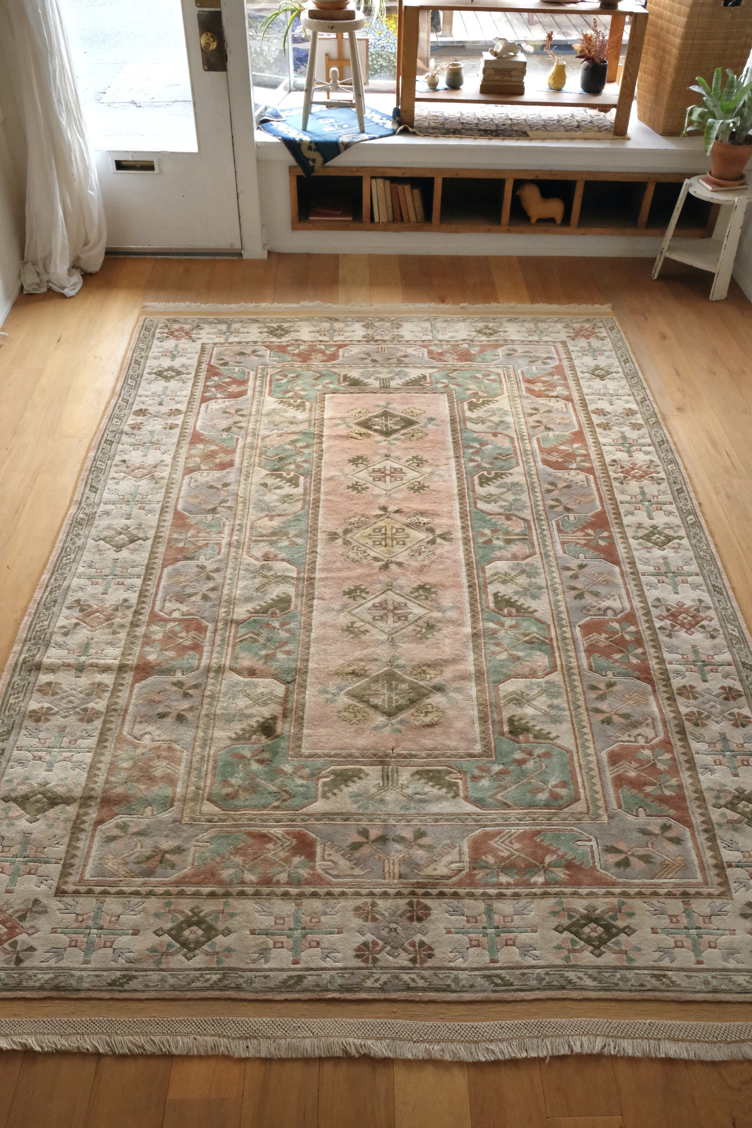 the vintage kurdish rug has a plush pile