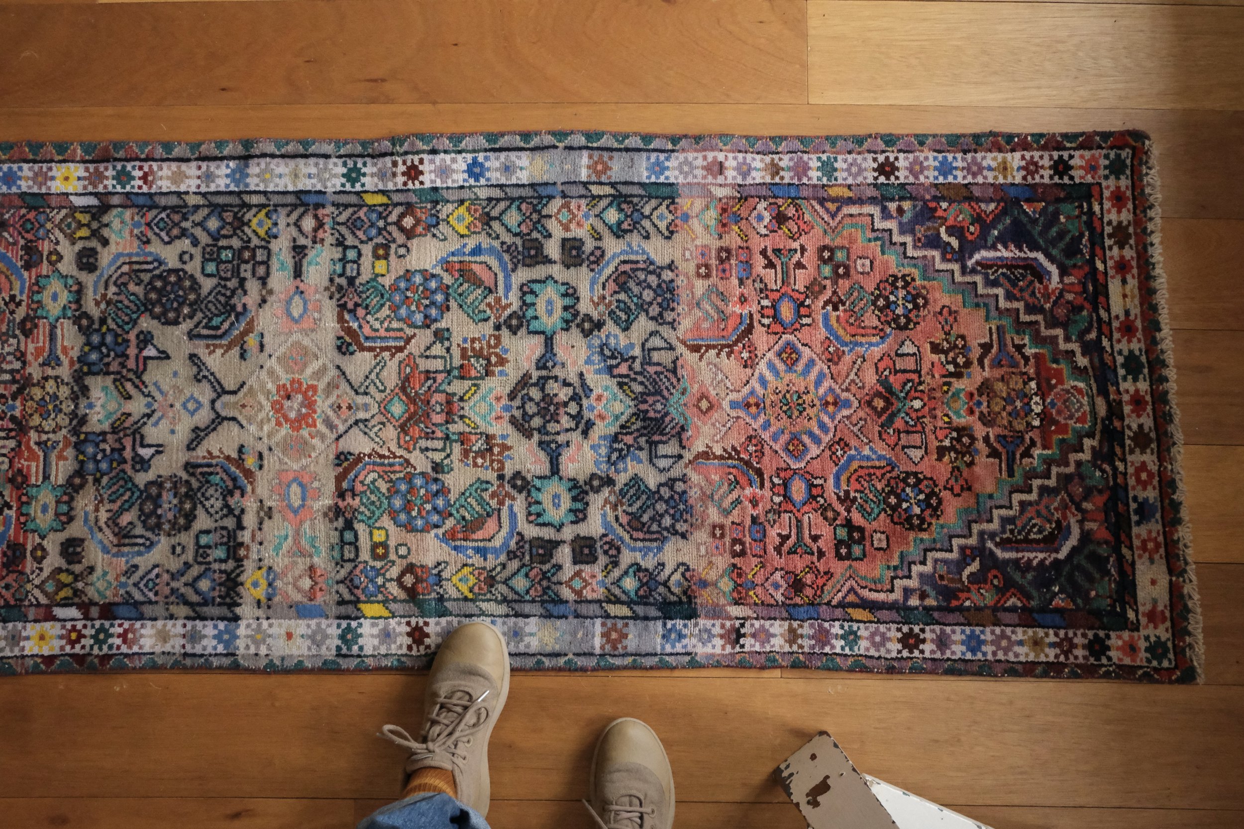 overhead view of the runner rug