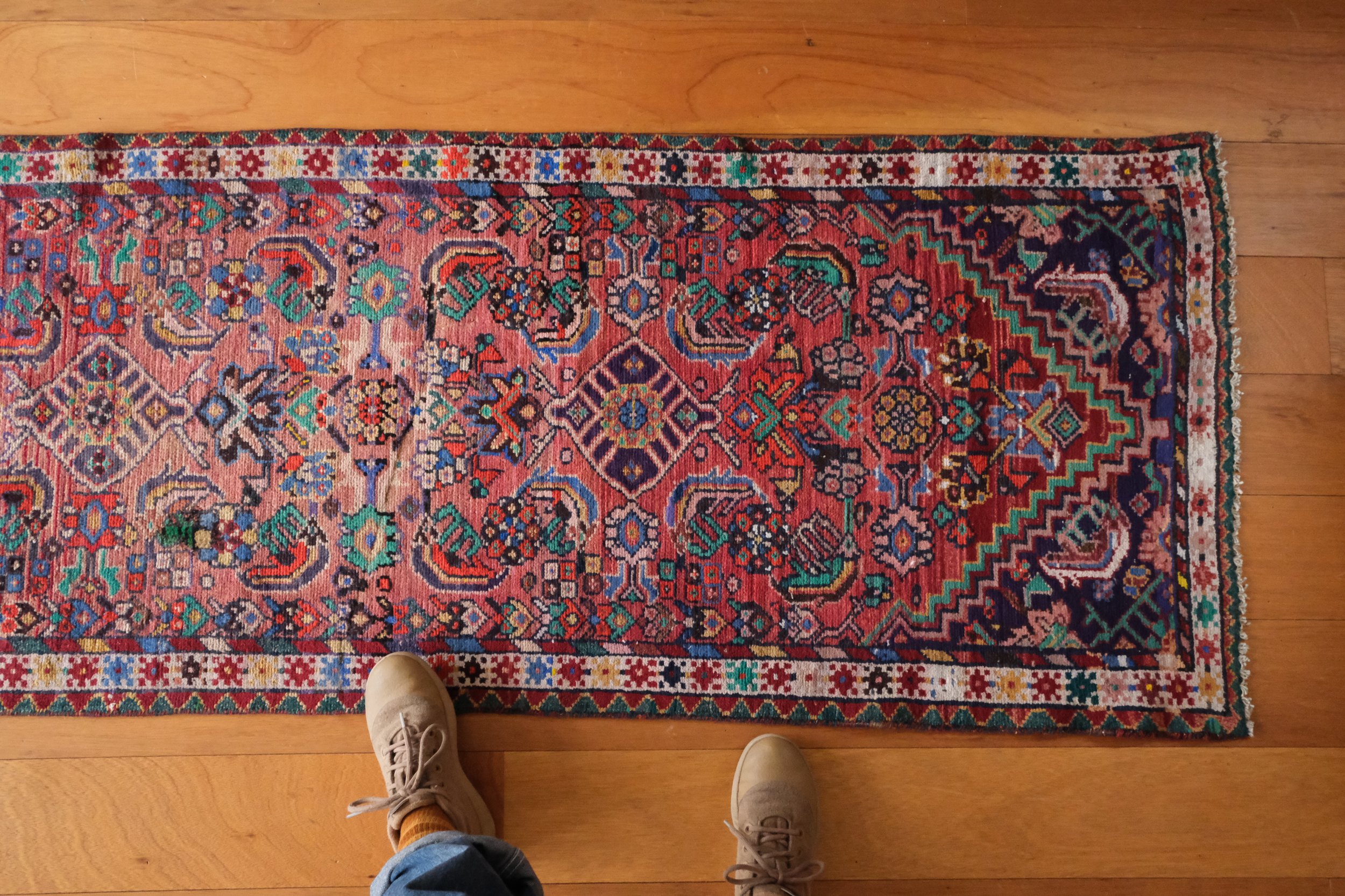 overhead view of the runner rug