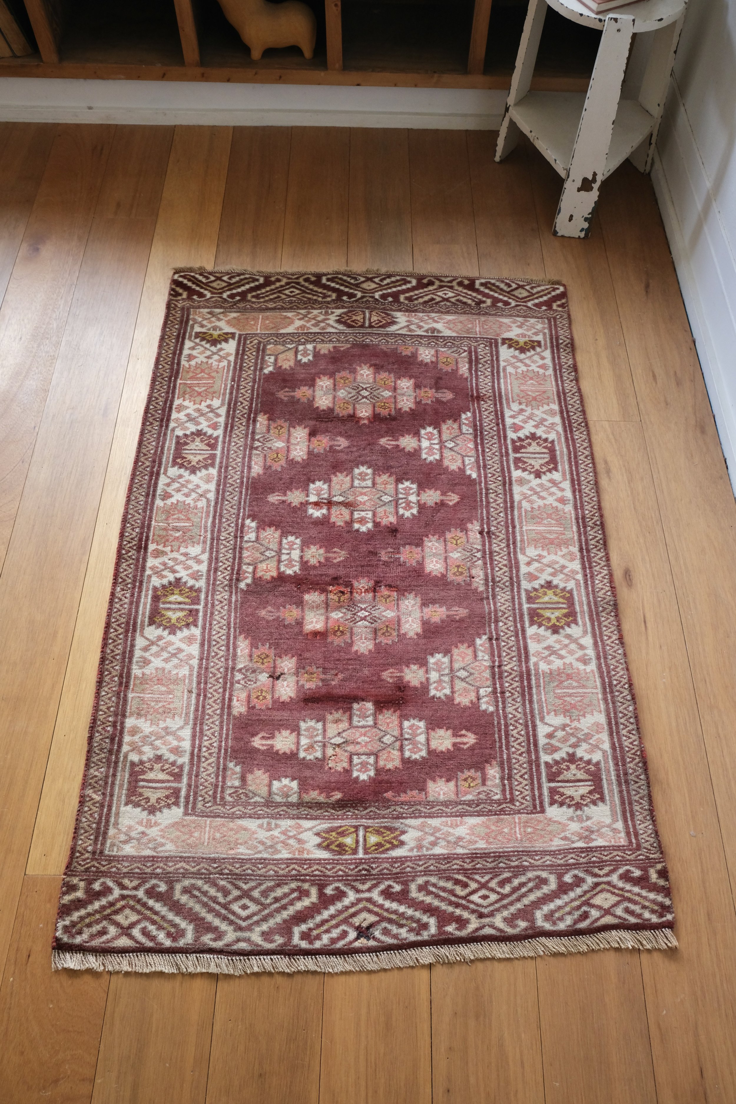 rug styled with plants