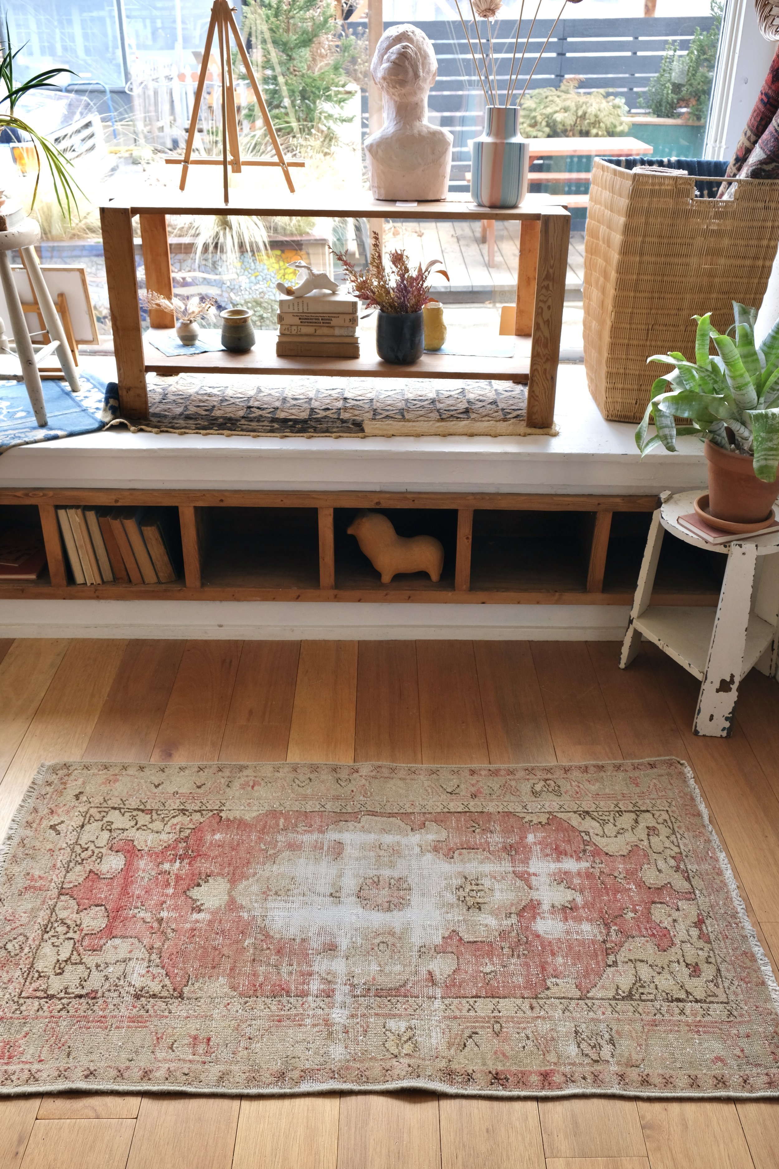 rug styled with plants