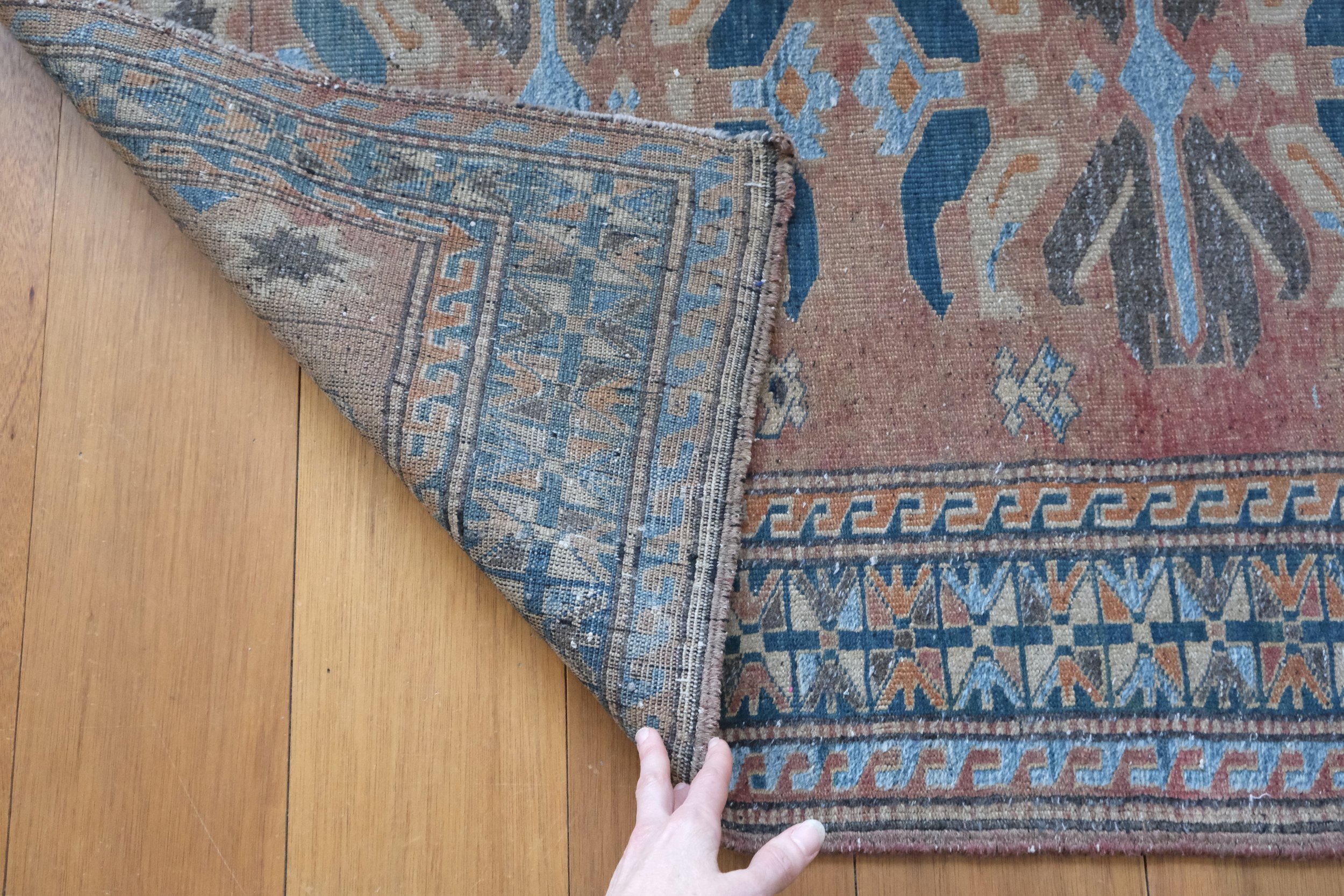 close up displaying hand knotted properties