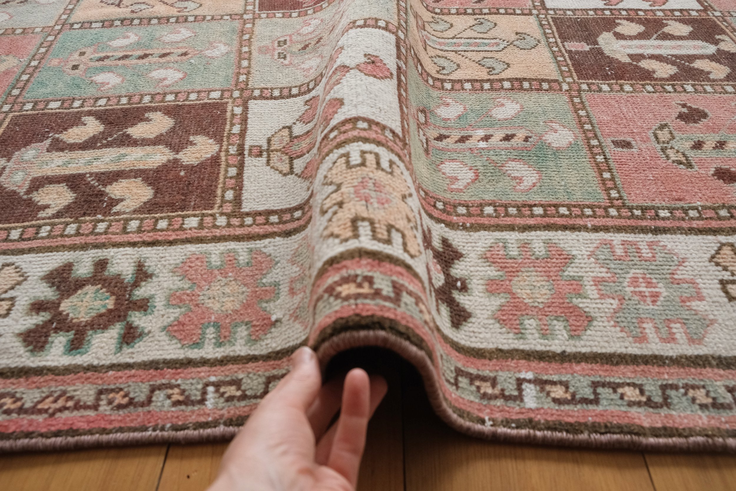 vintage hand knotted rug