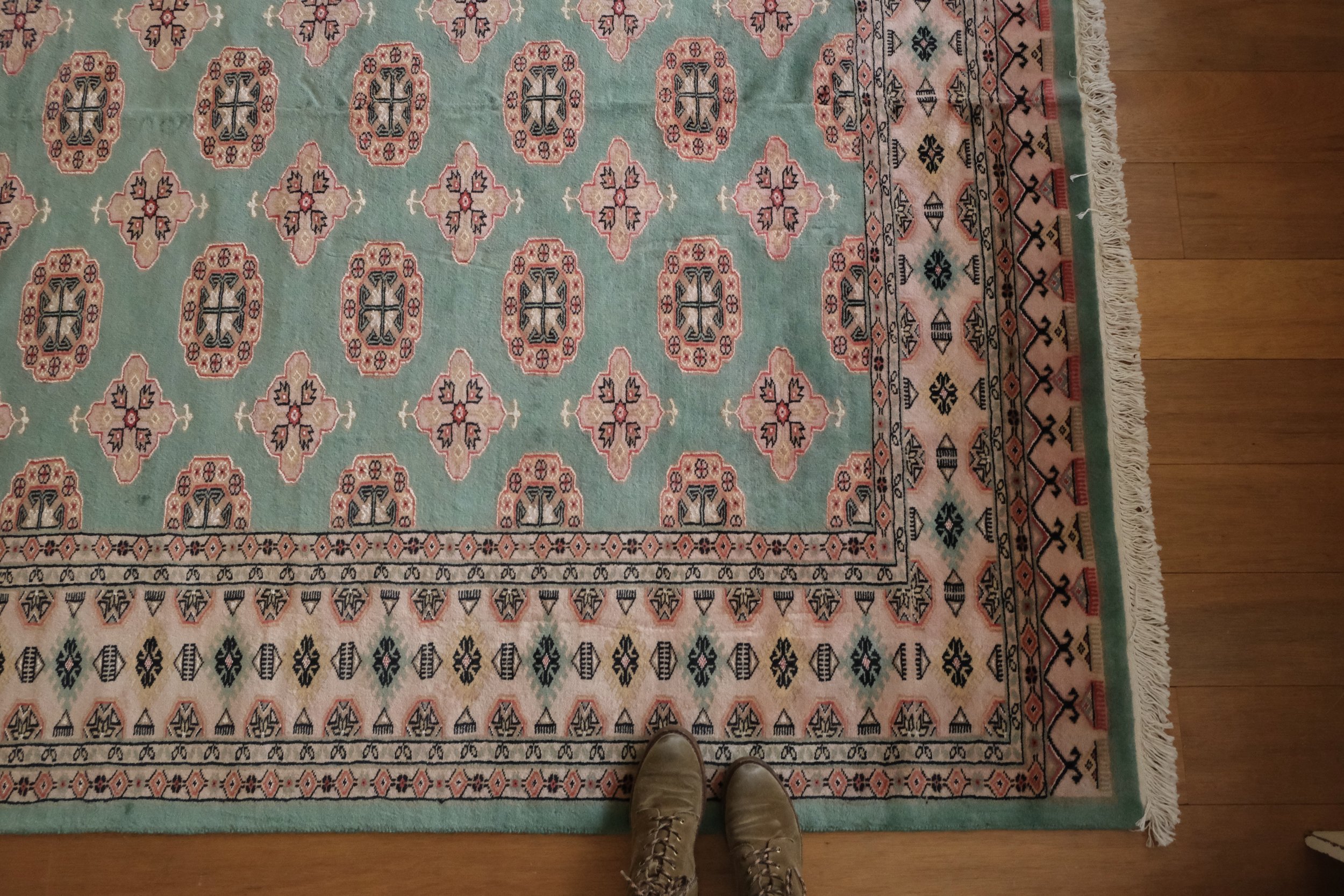 matcha green rug flatly corner