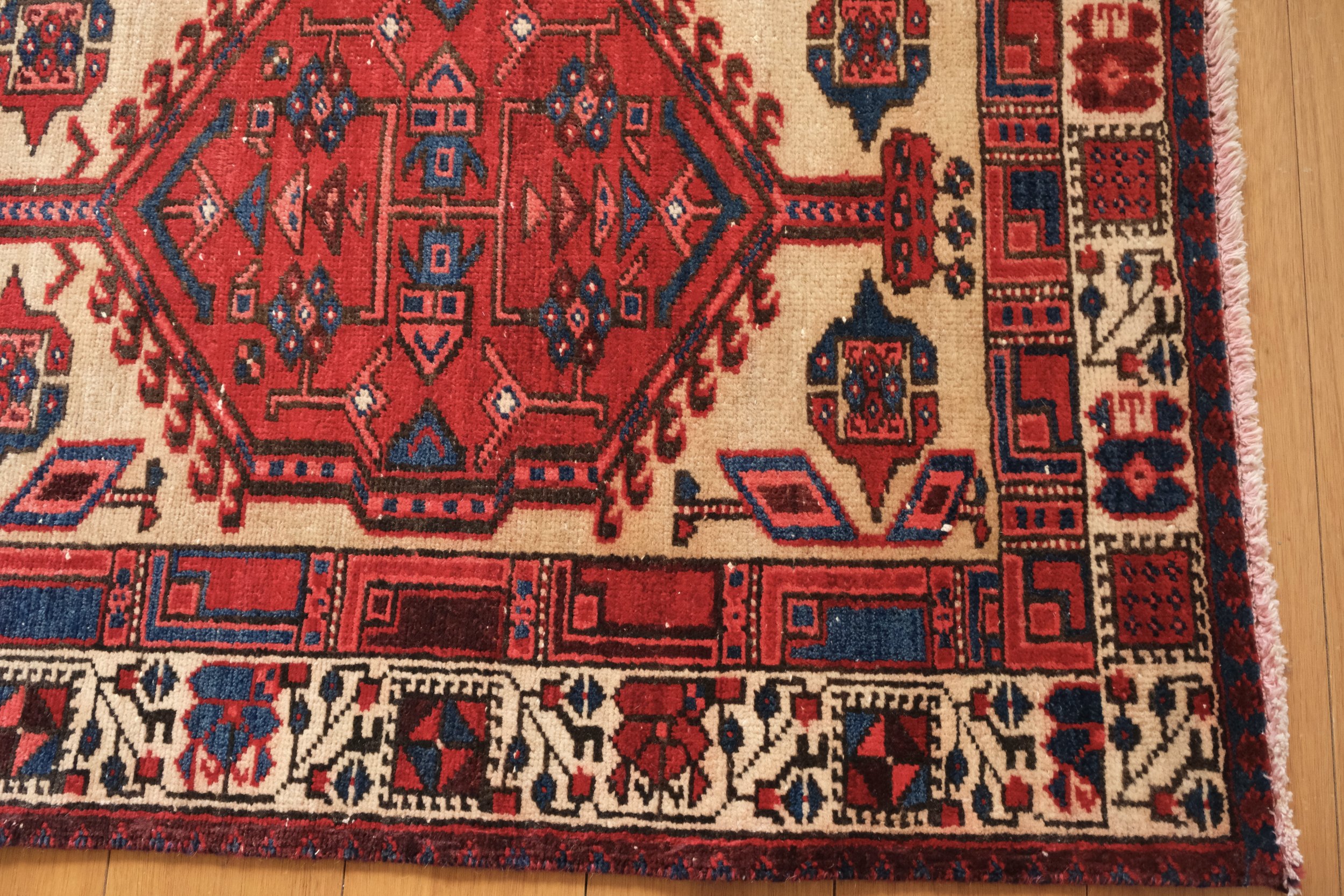 brick red runner rug
