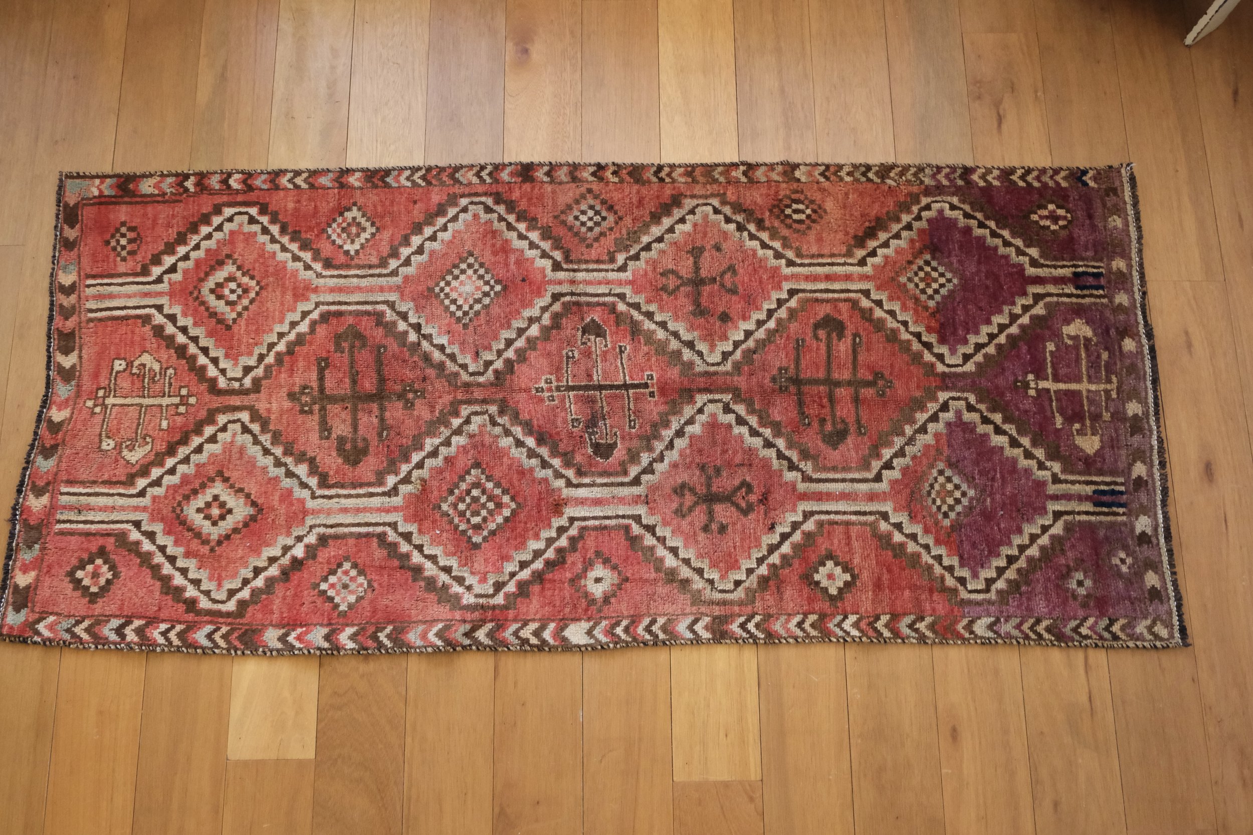 overhead view of medium area rug