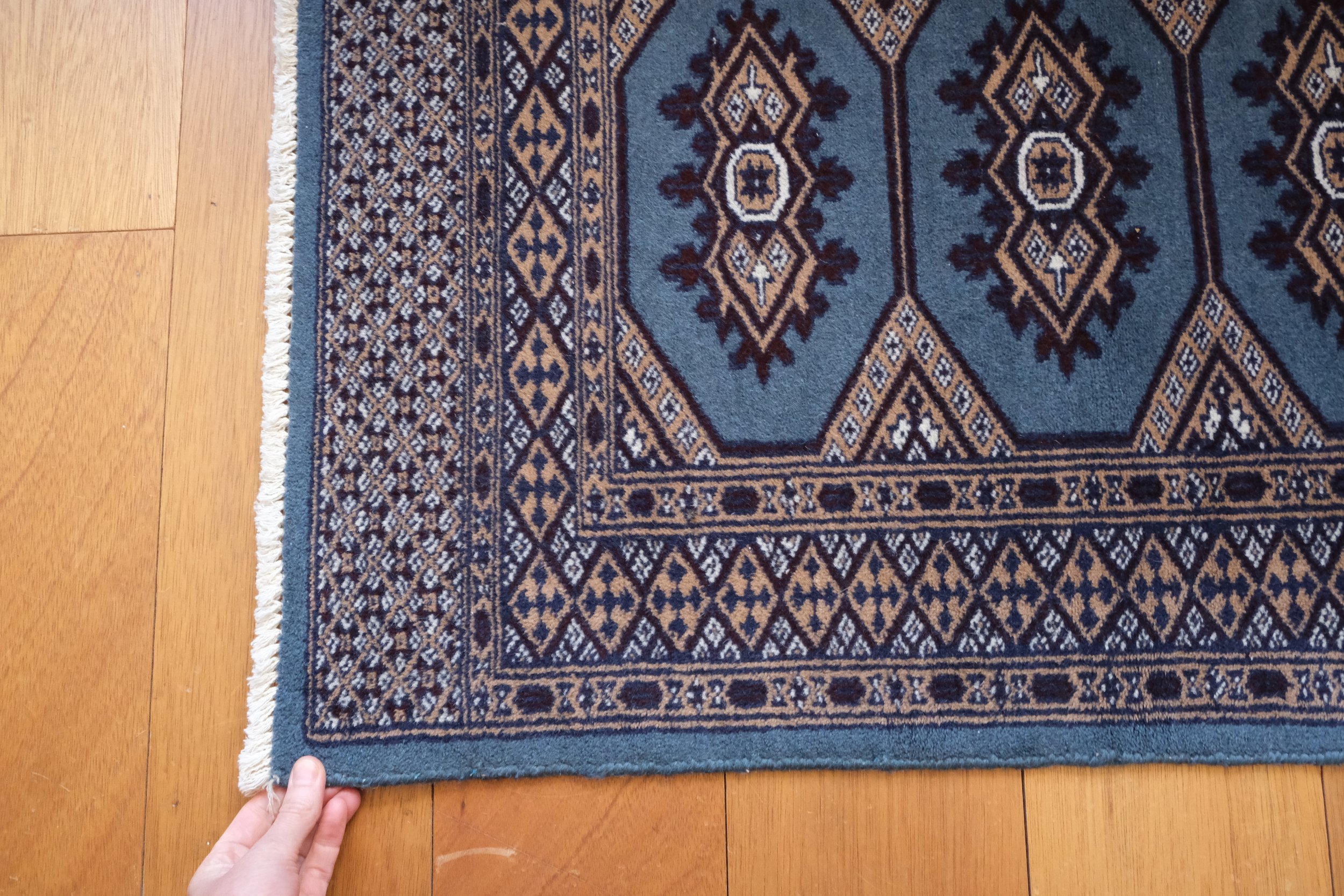 intricate border of Pakistani rug