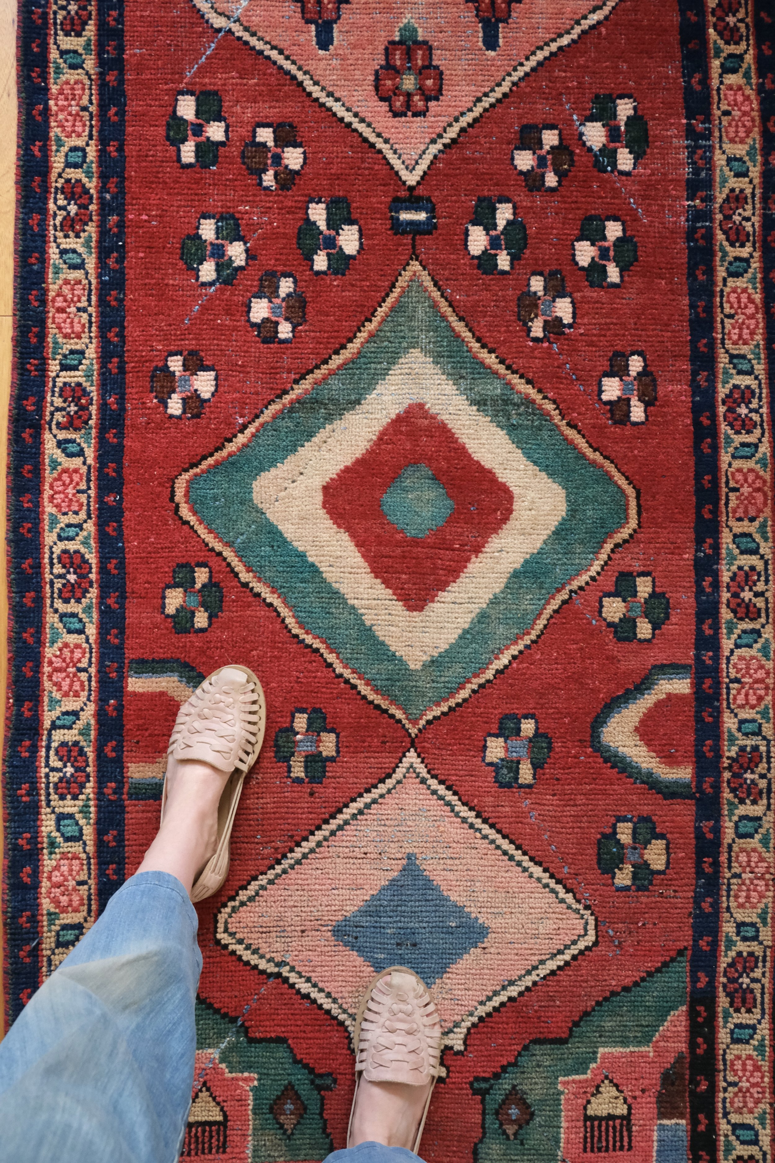 open field with geometric medallions