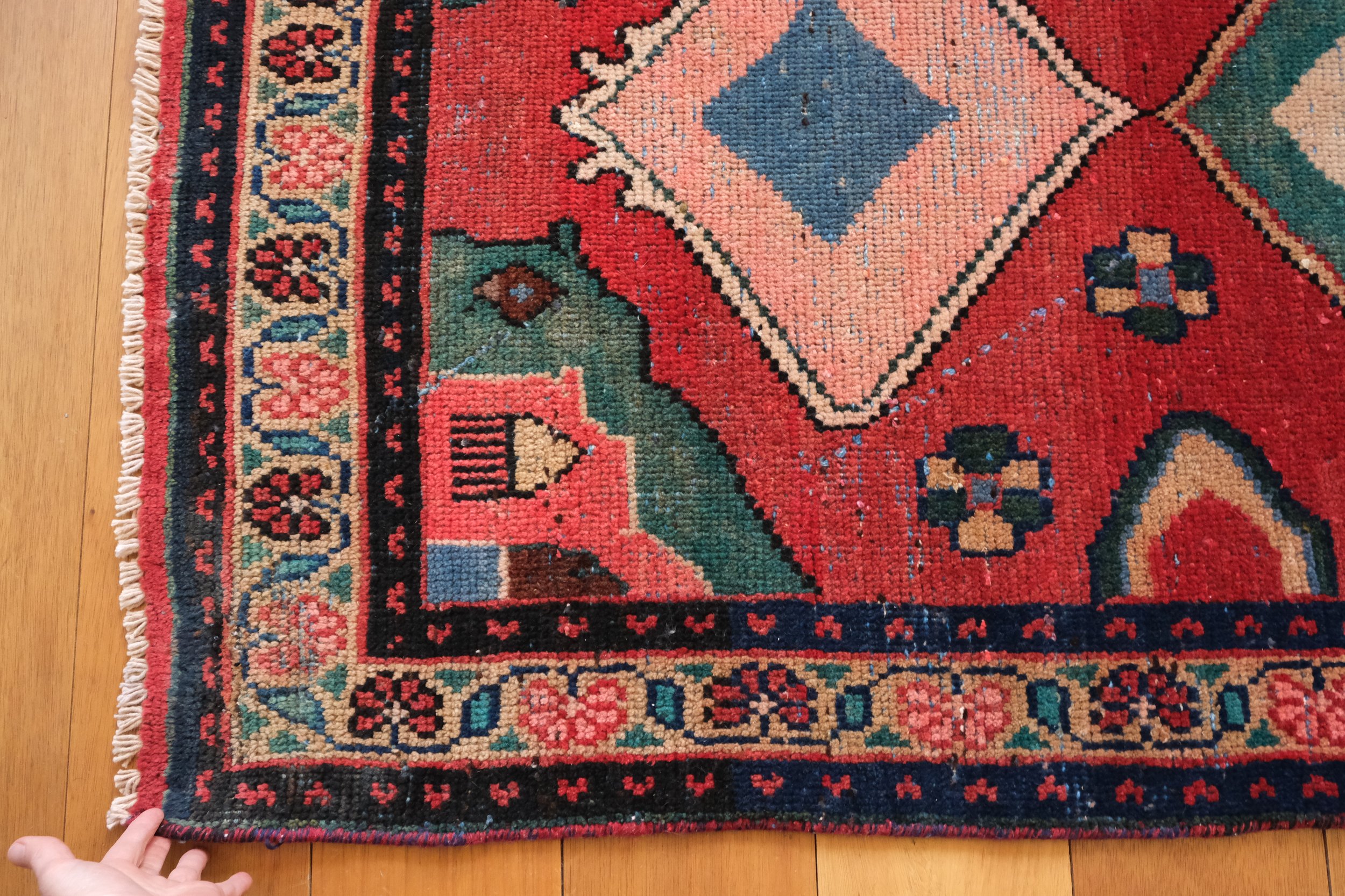 close up of low pile on rug