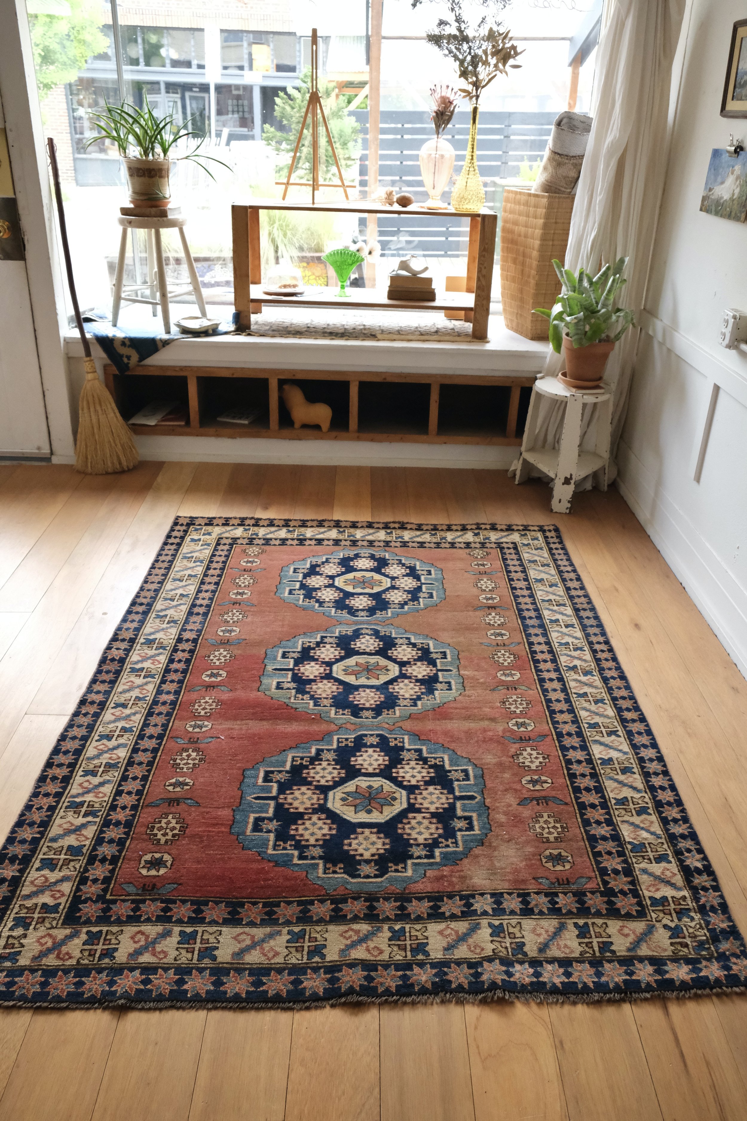 vintage turkoman shirvan rug