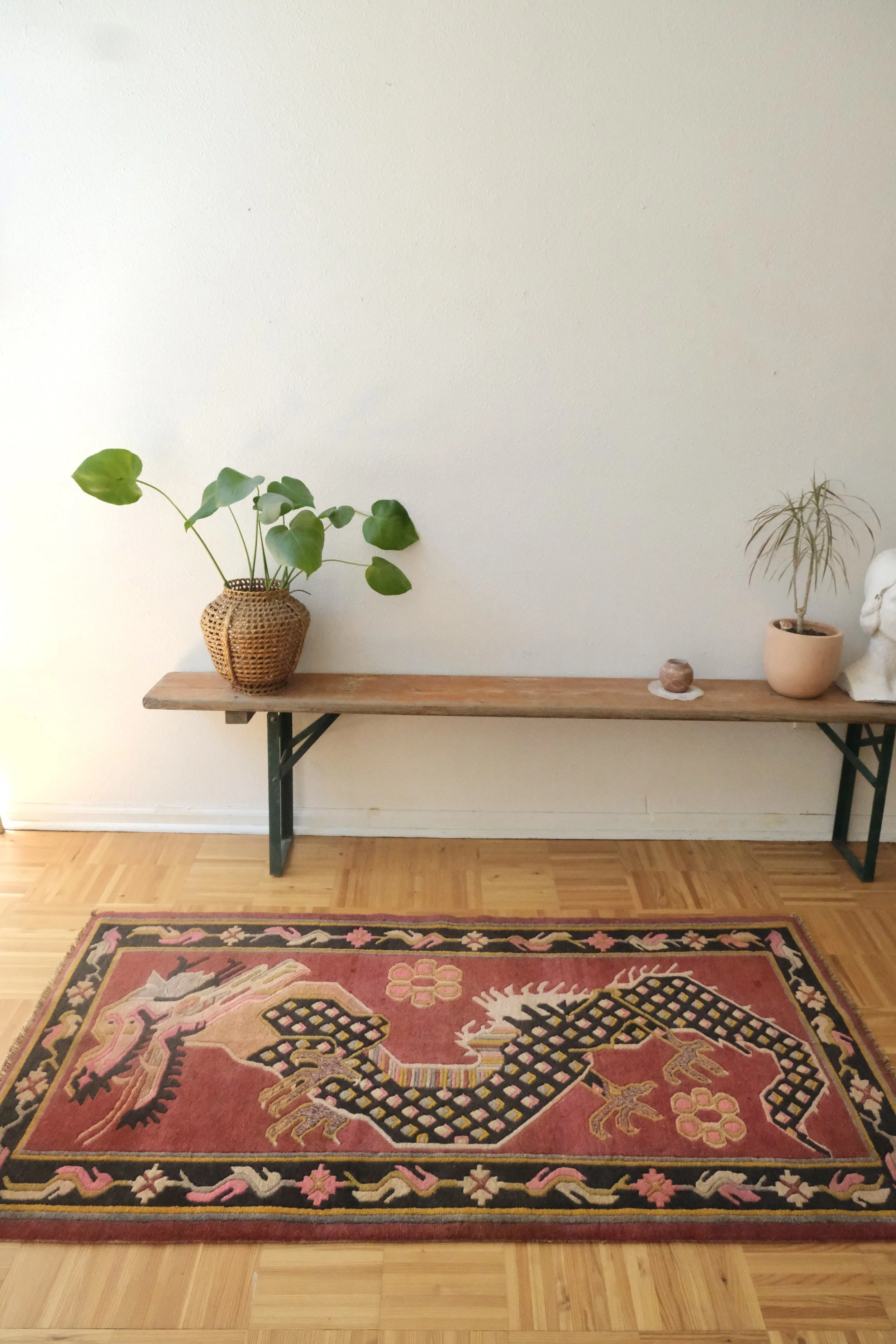 happy flower dragon rug