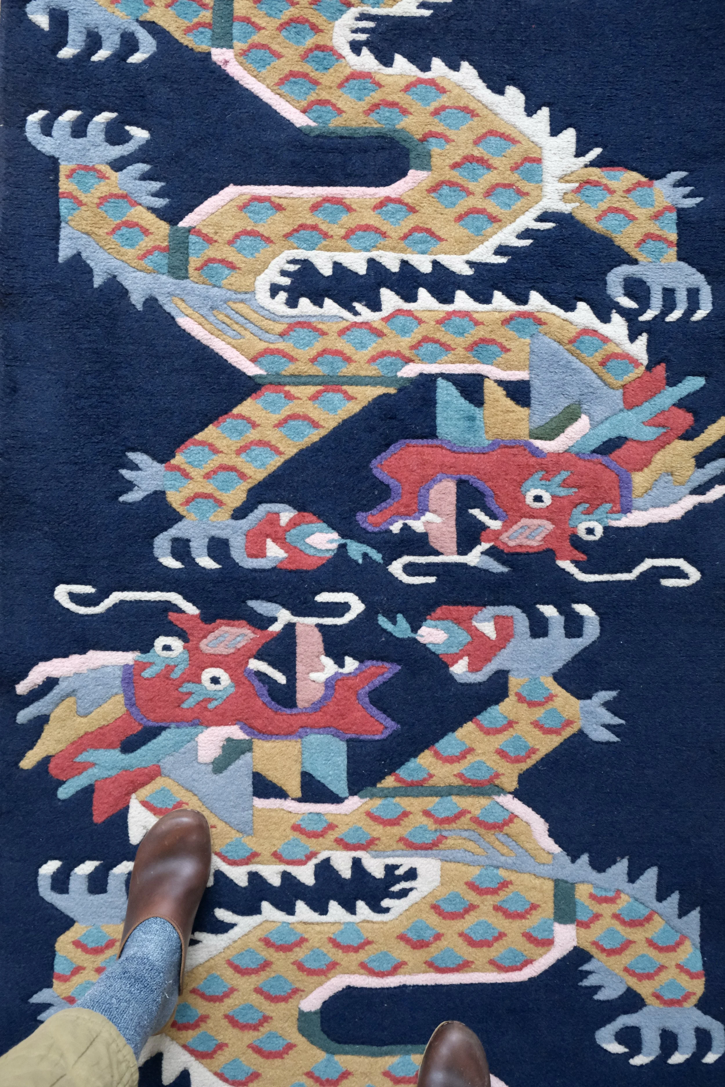 vintage tibetan dragon rugs