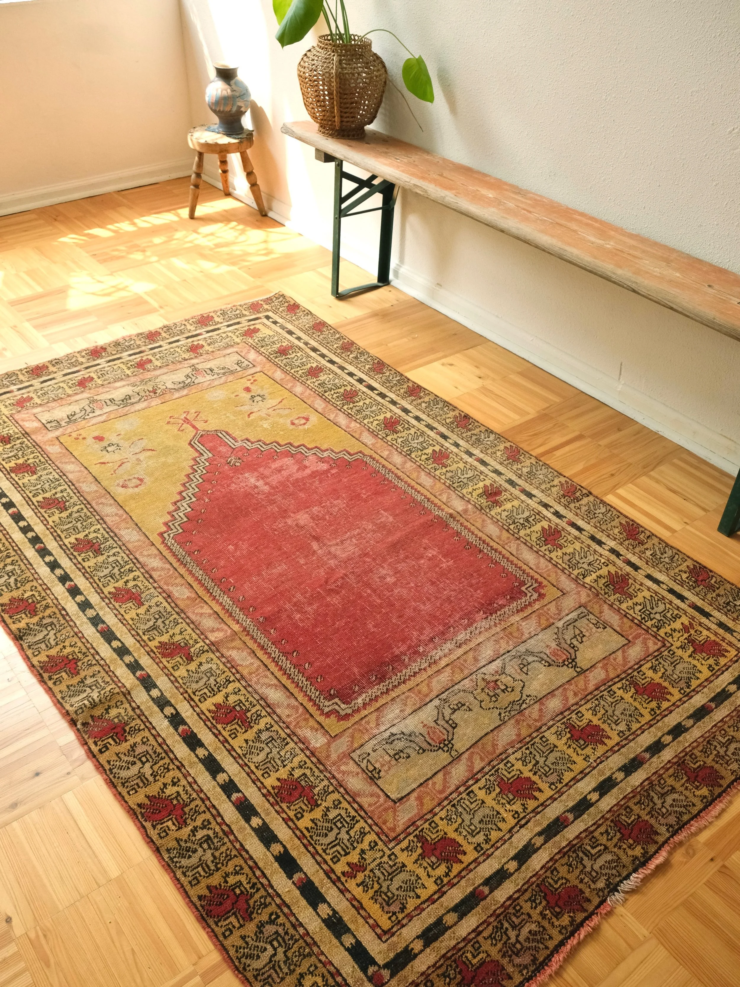 A handful of rugs just made their way into the webshop. For this weeks batch we have everything from an antique pop of red, to a rare more square rug to a more accessibly priced Persian- because when I can I always try keep an array of sizes and pric