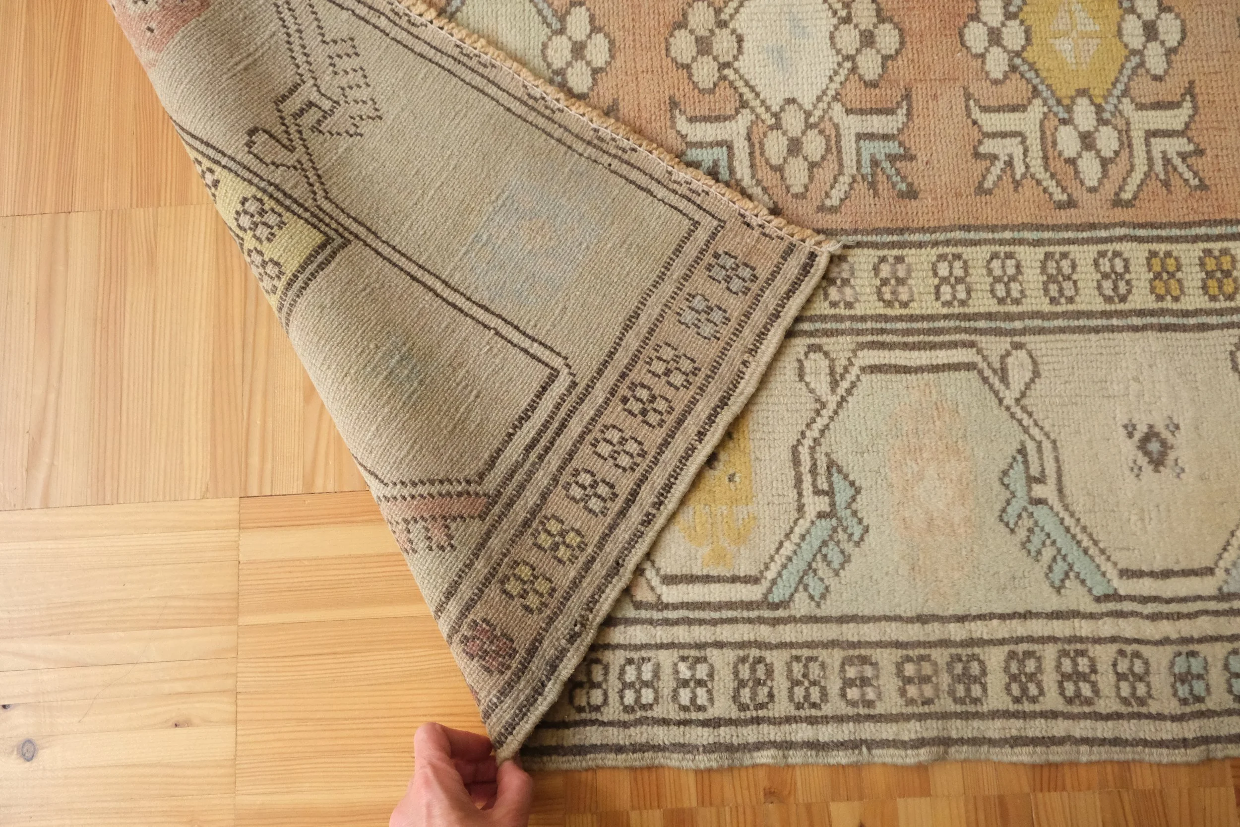 vintage rugs as bathmats