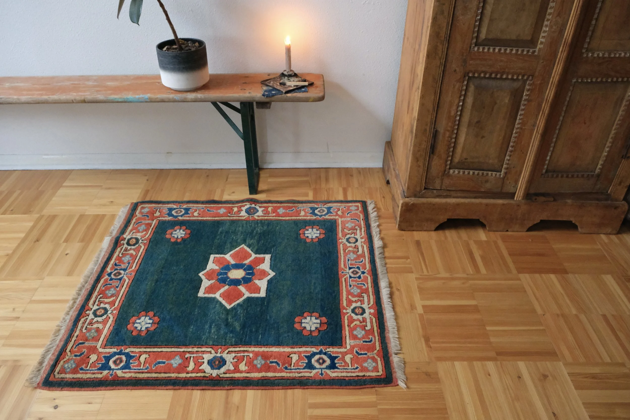 rare square sized vintage rugs