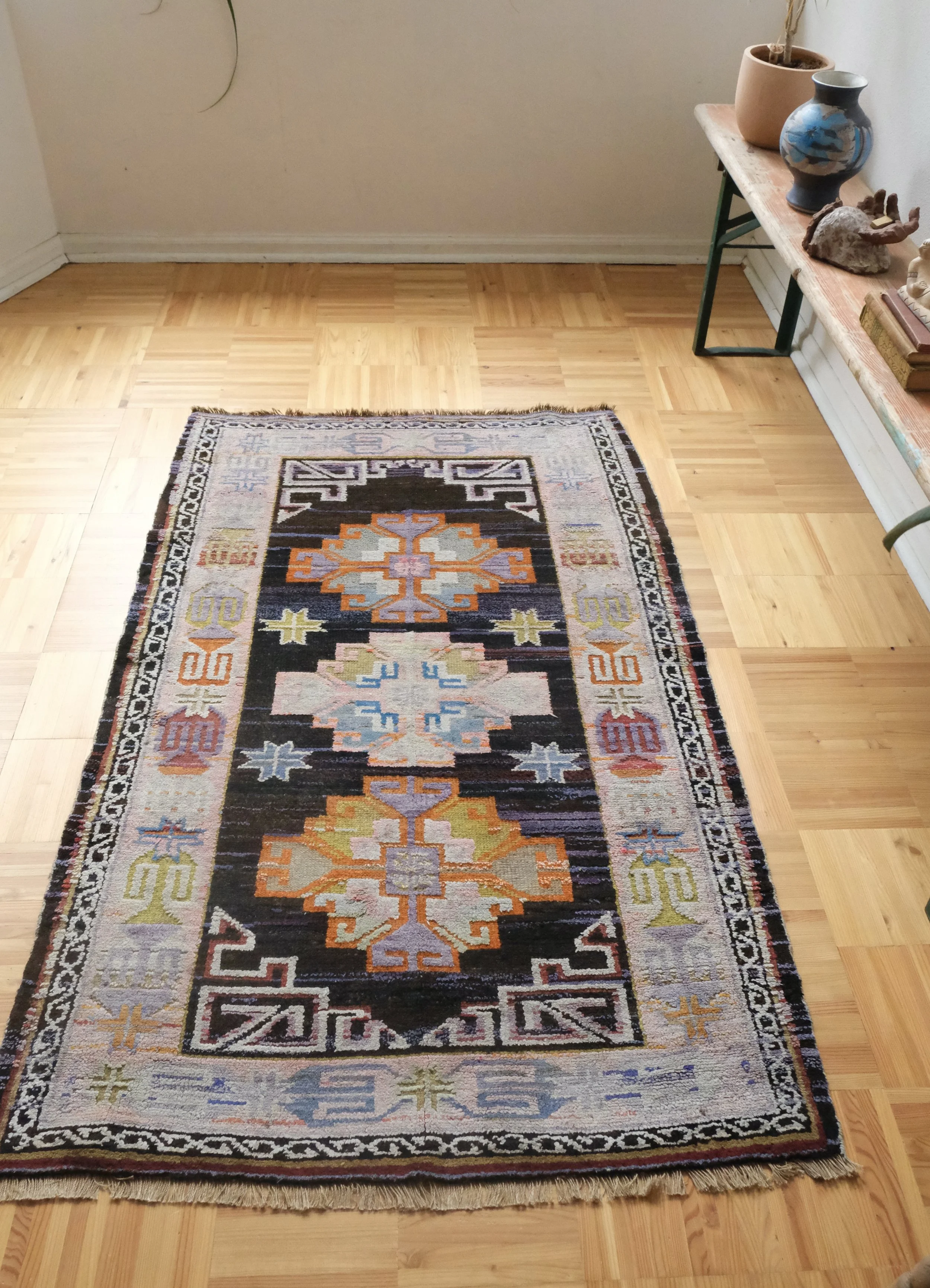 vintage rugs as doormats