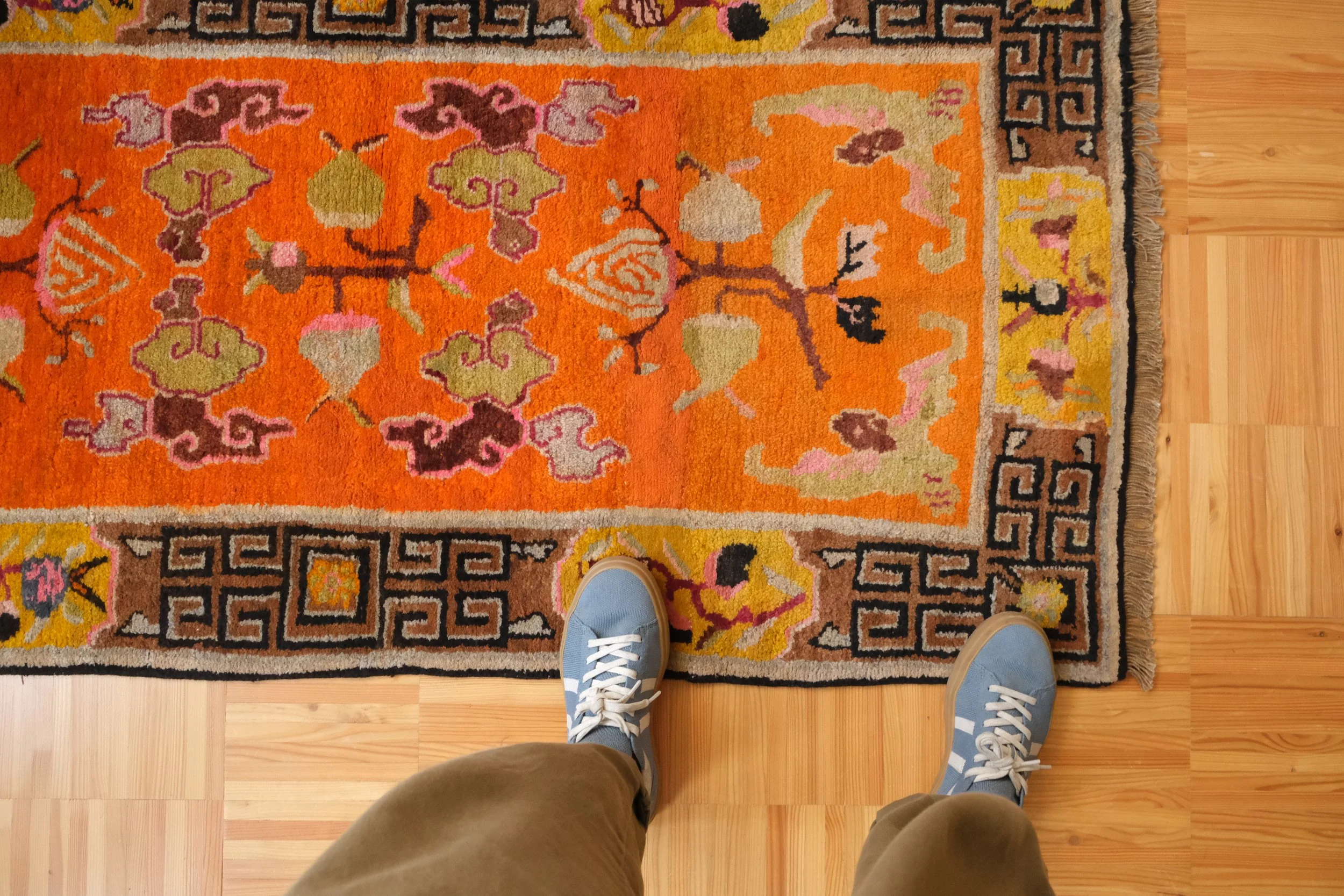 vintage Tibetan rug, 5'0"x2'6"