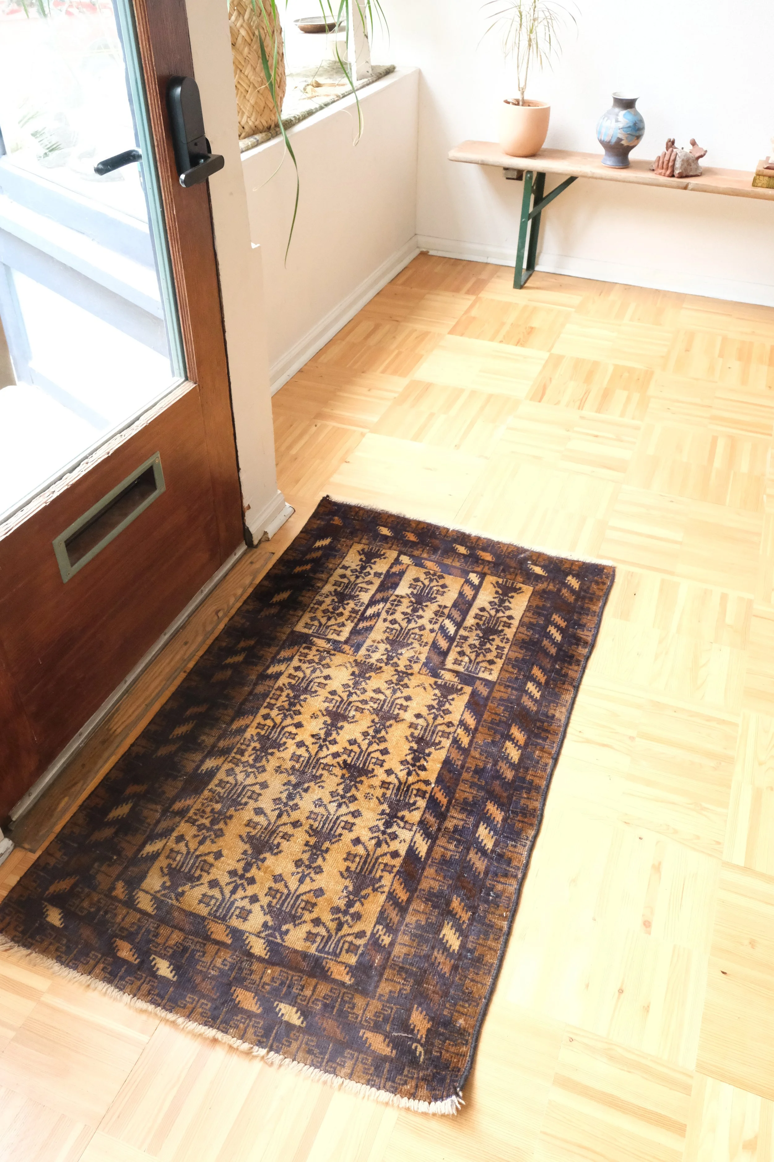 vintage rugs as doormats