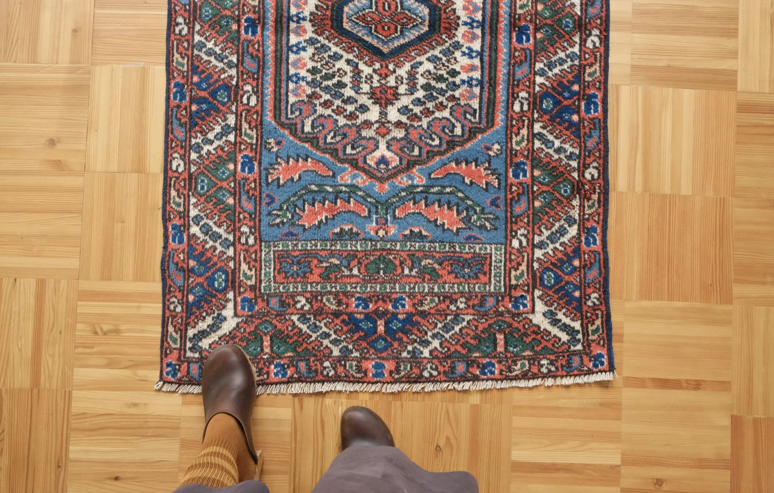 vintage rugs as doormats