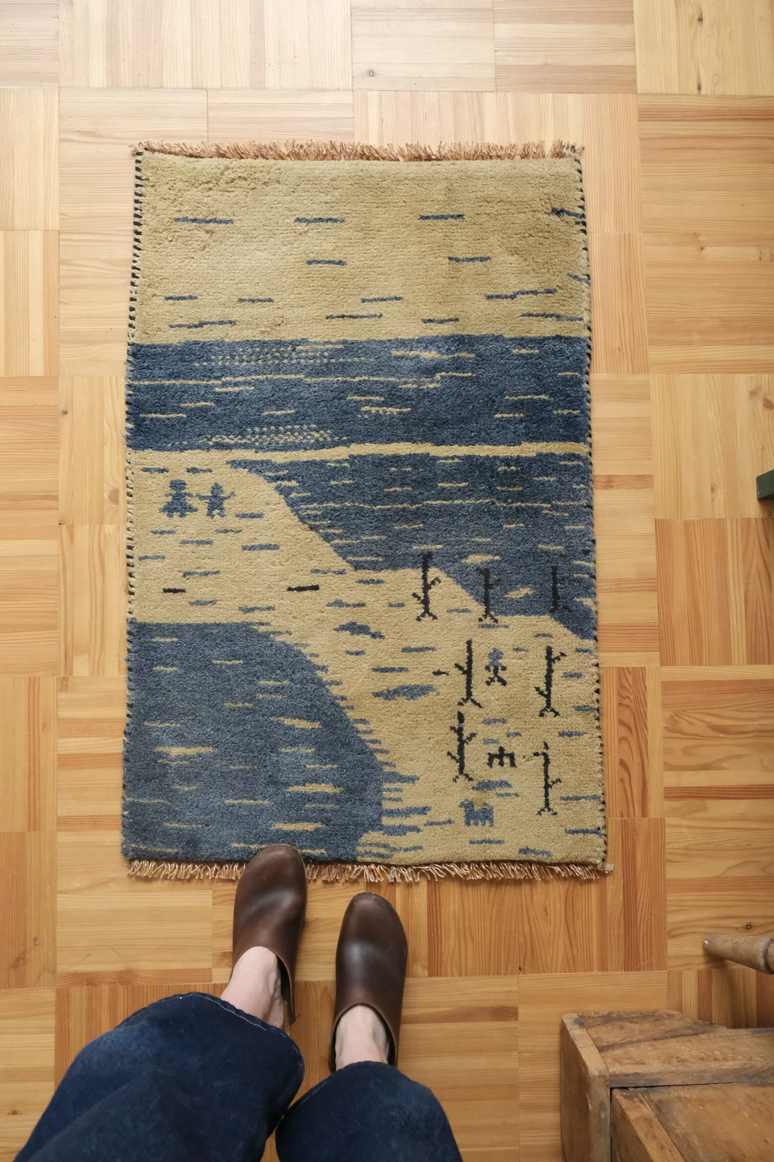vintage rugs as doormats