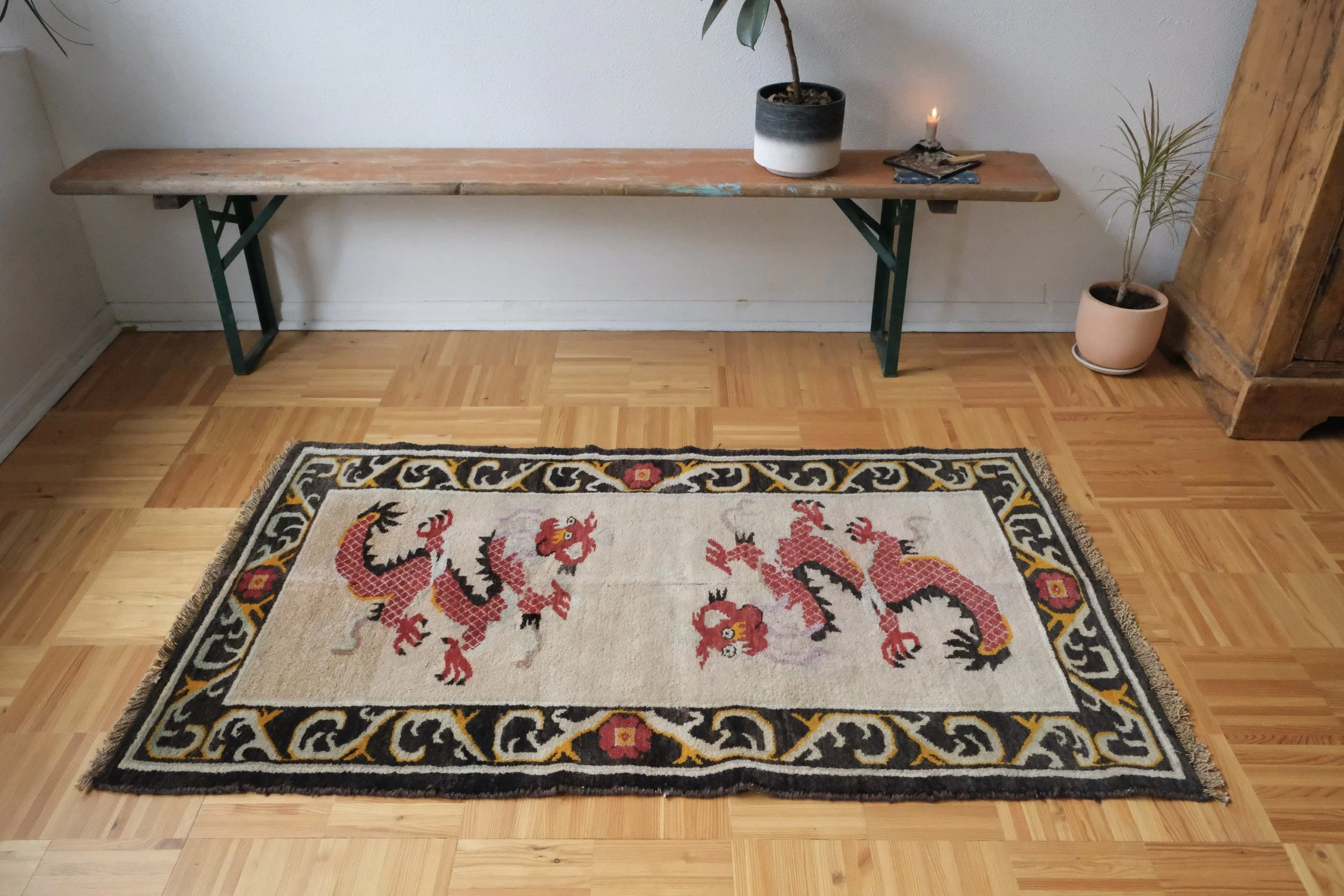 vintage dragon rug