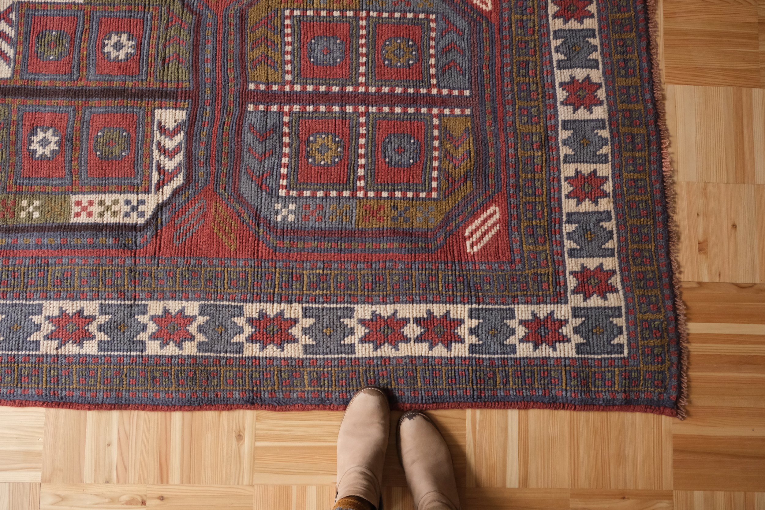 vintage Turkoman Kazak rug