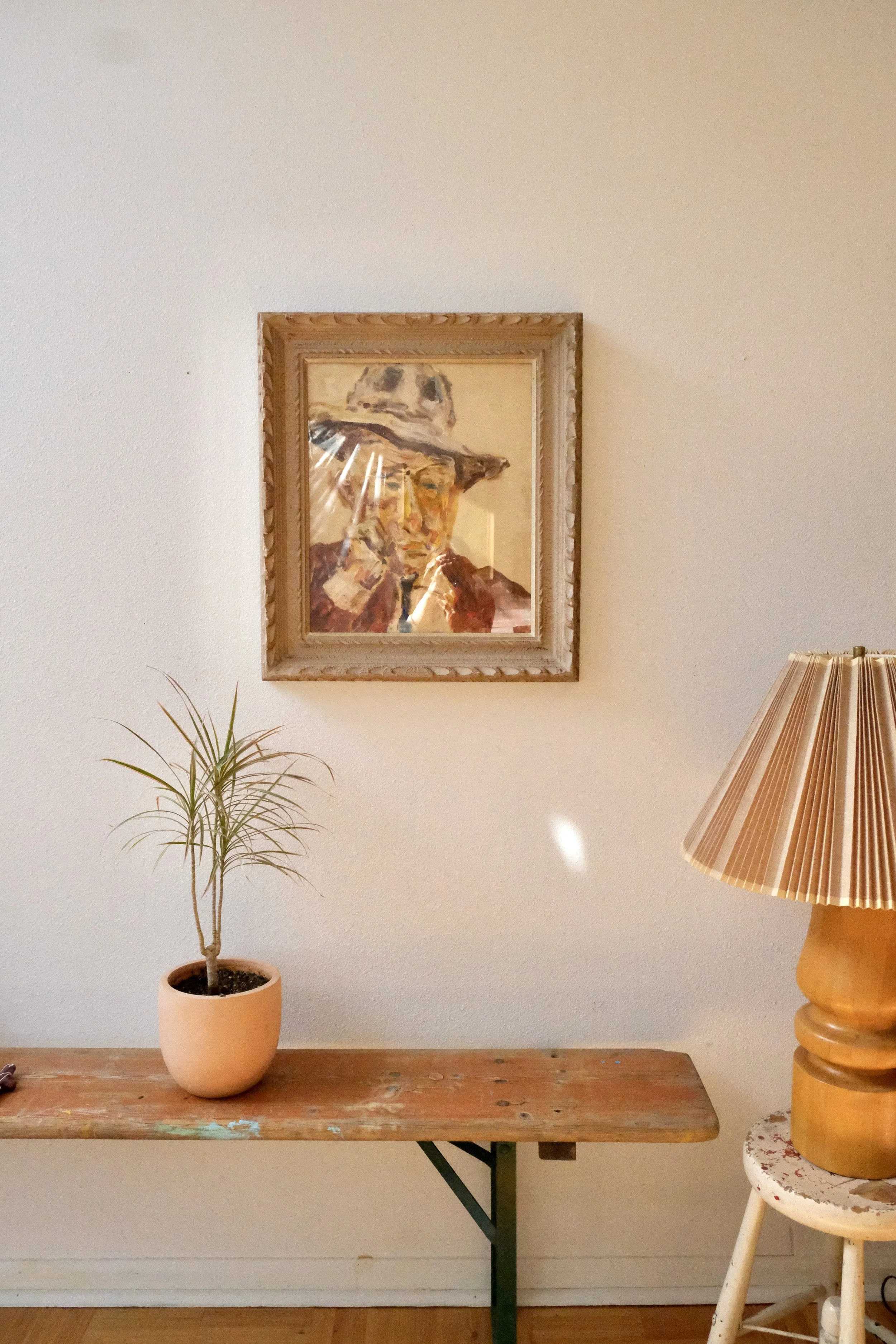 expressionist man in hat painting