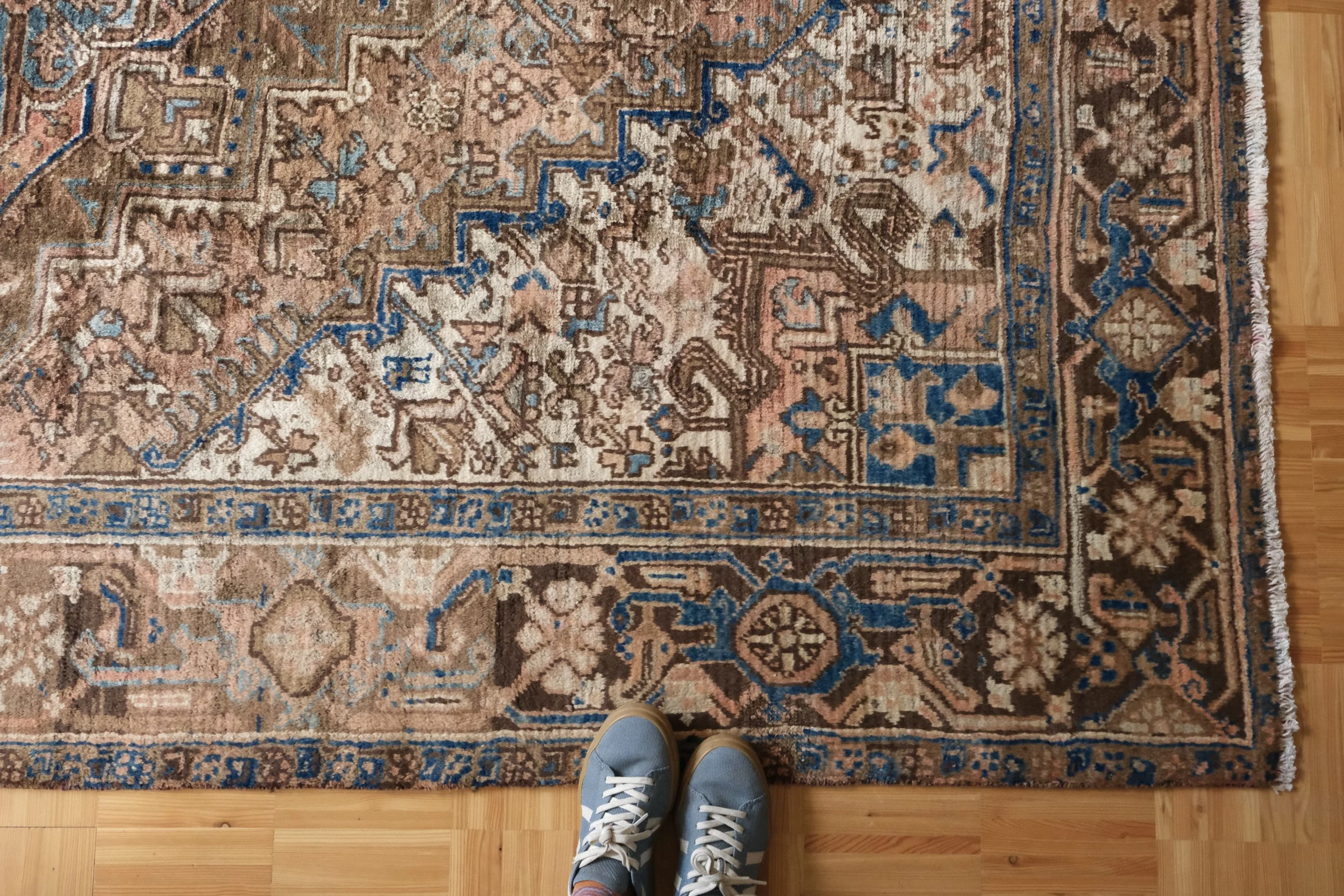 vintage Persian Heriz area rug, 9'10"x6'7"