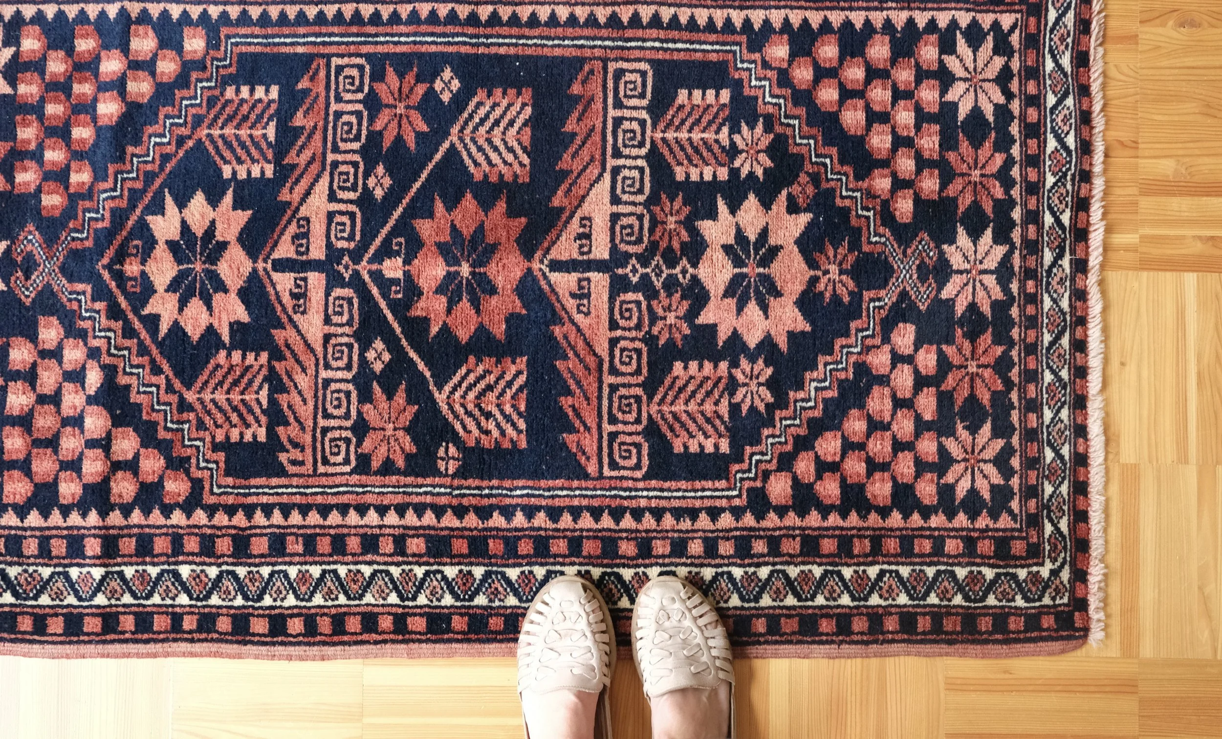 vintage Turkish Kazak rug, 4'1"x2'7"