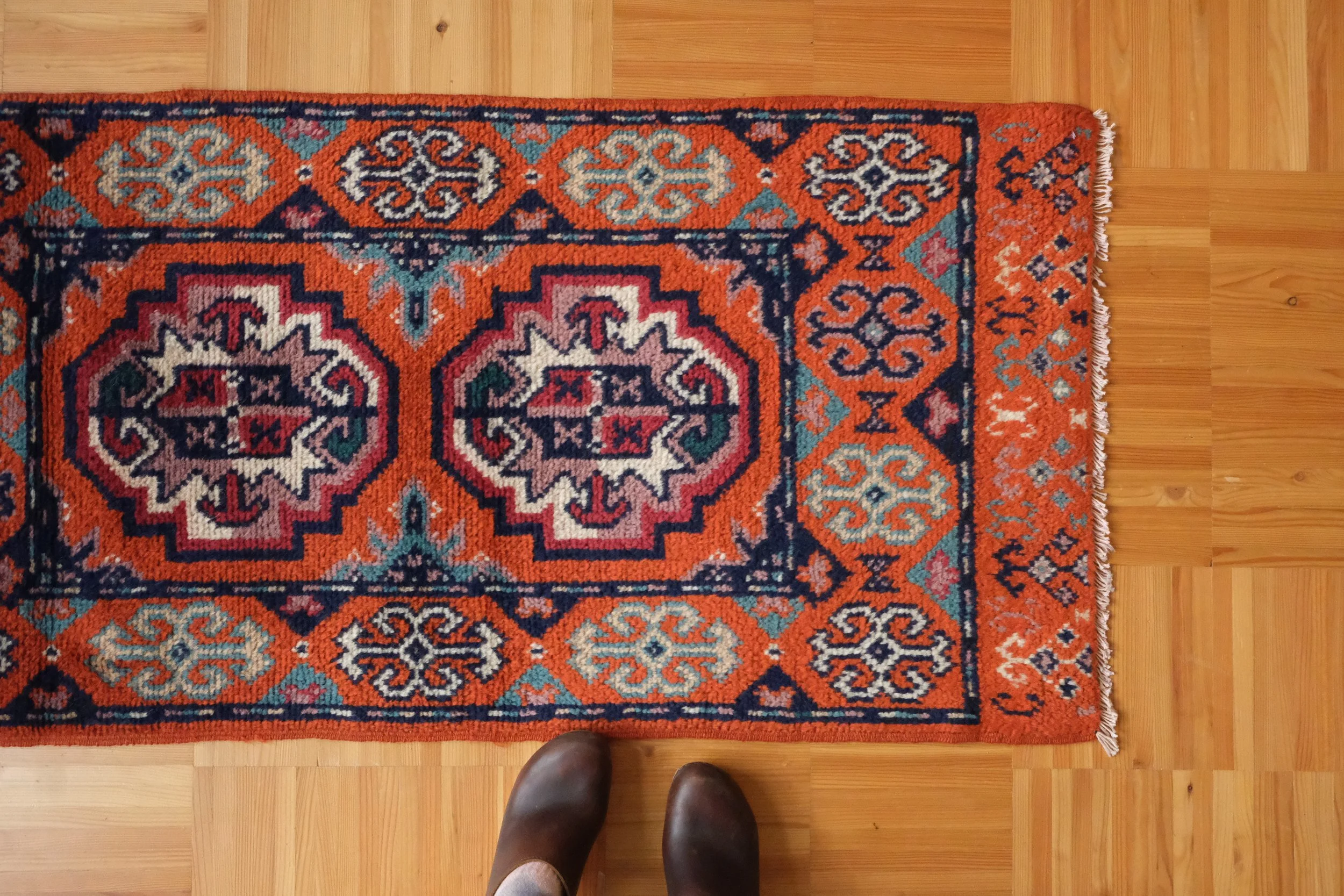 vintage Turkoman rug, 4'2"x2'0"