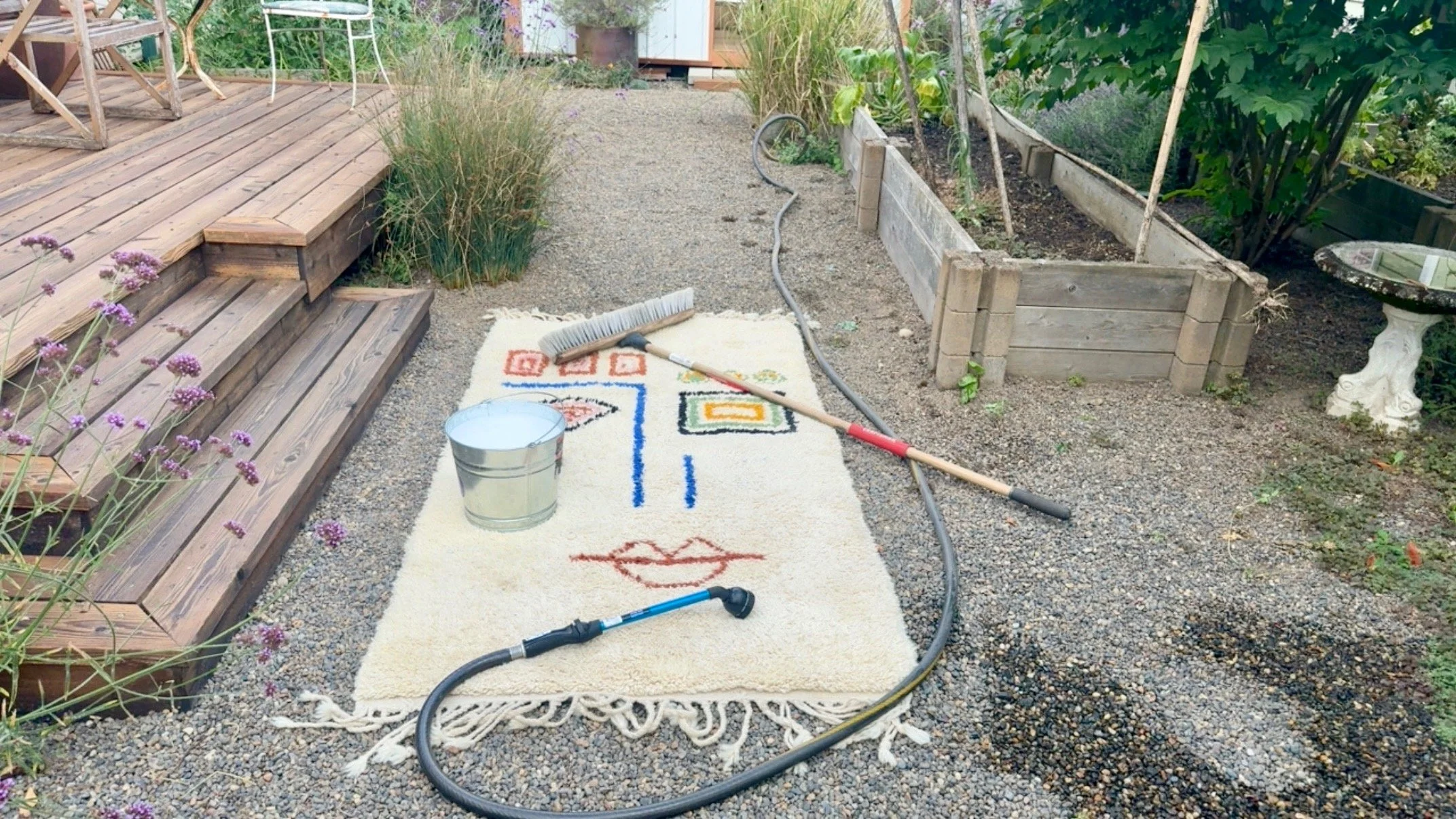 All vintage wool rugs are washable rugs and it is easy to wash them on your own