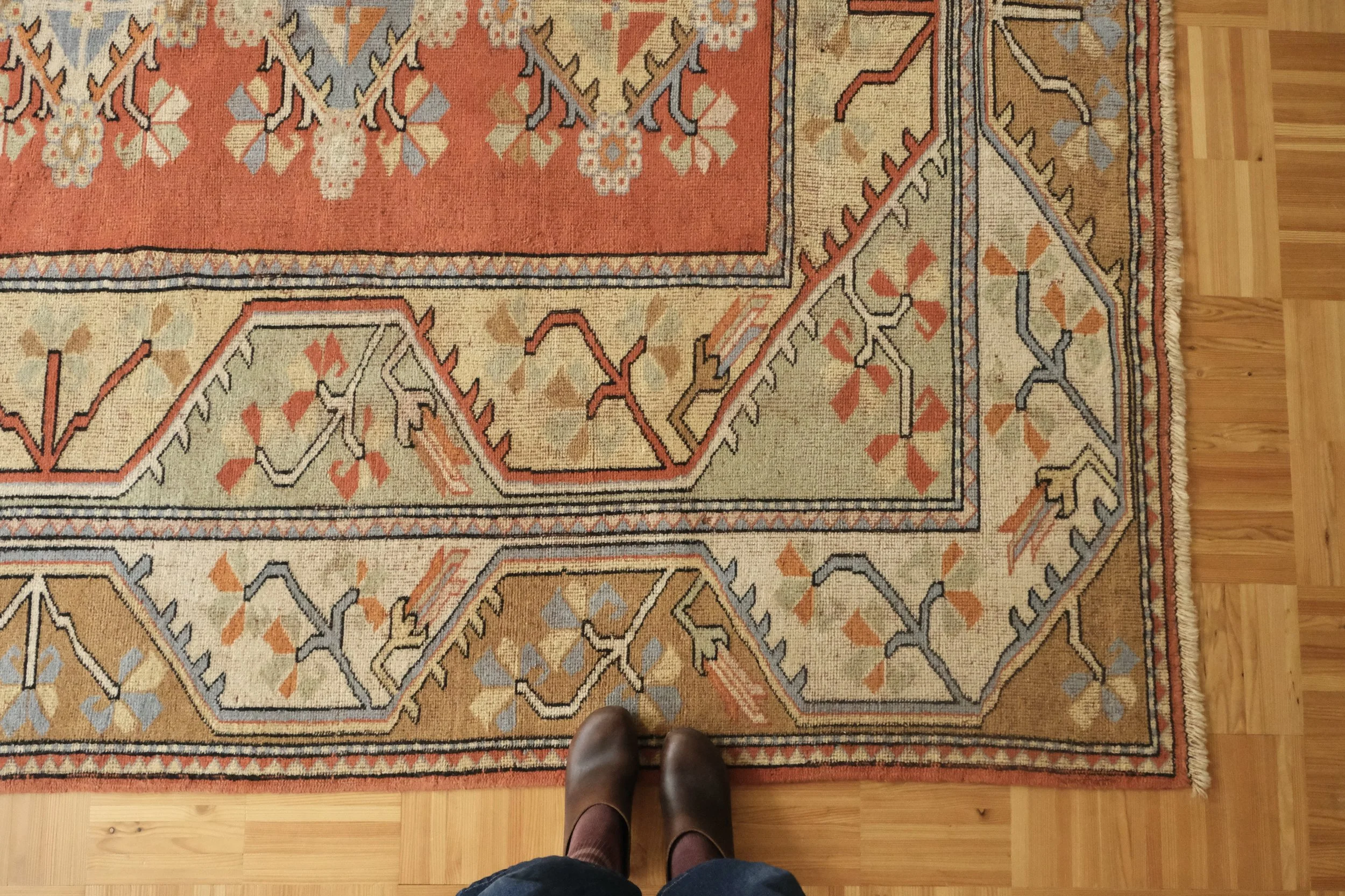 vintage Turkish Kazark area rug, 9'4"x6'7"