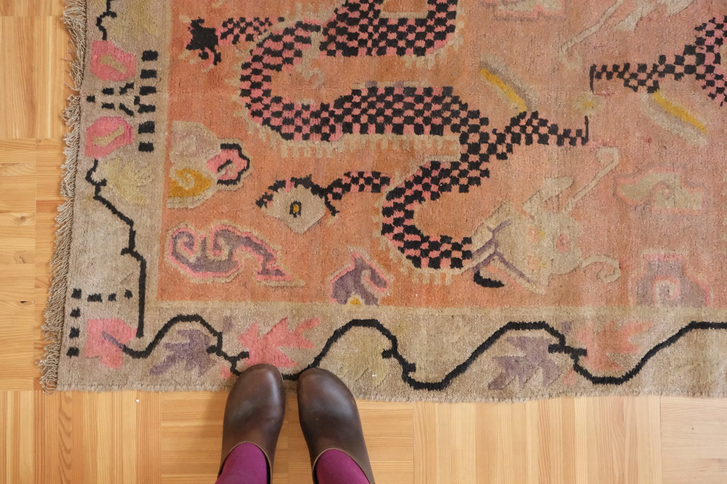 vintage Tibetan rug, 5'3"x3'1"