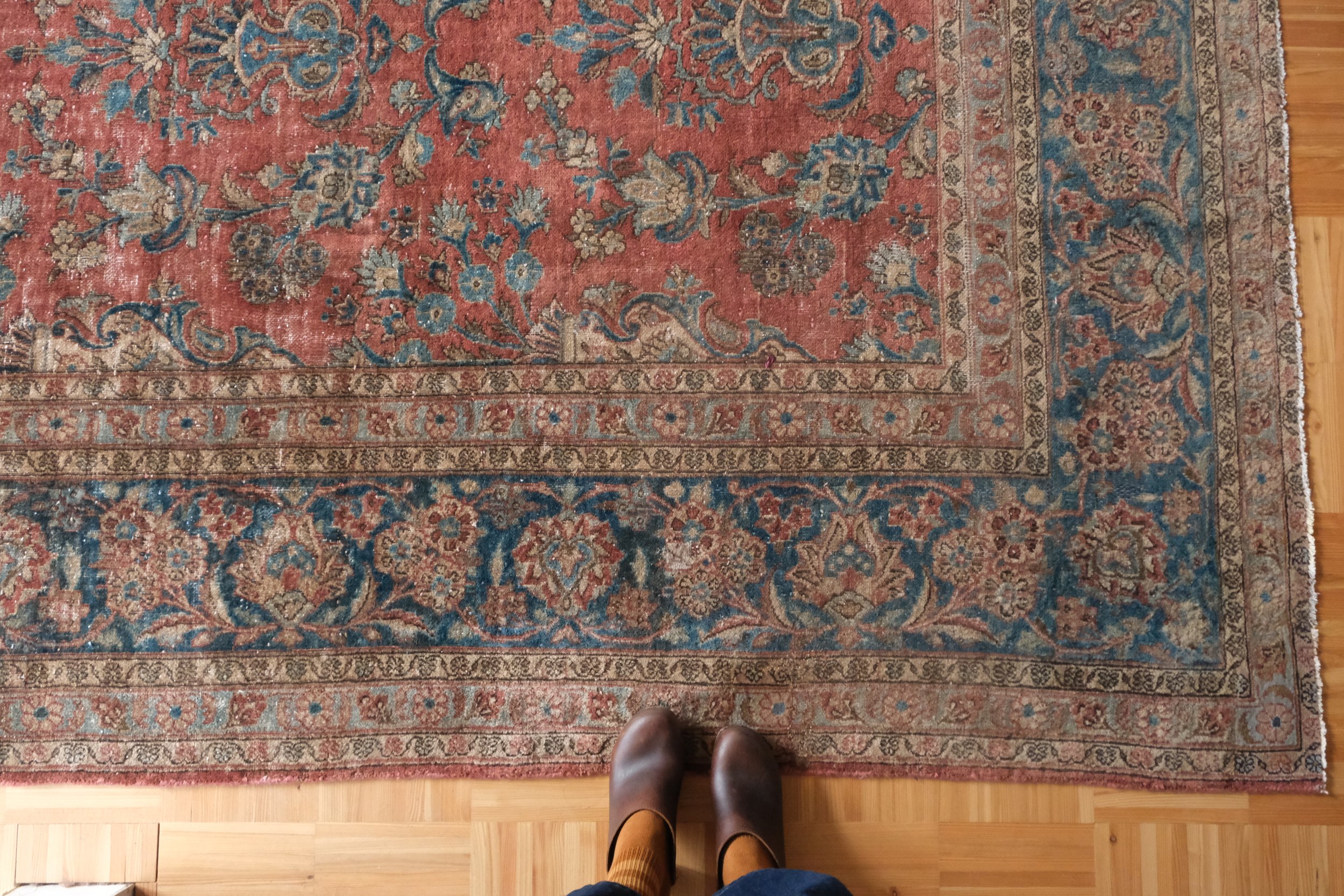 vintage Persian Sarouk area rug, 11'9"x9'0"