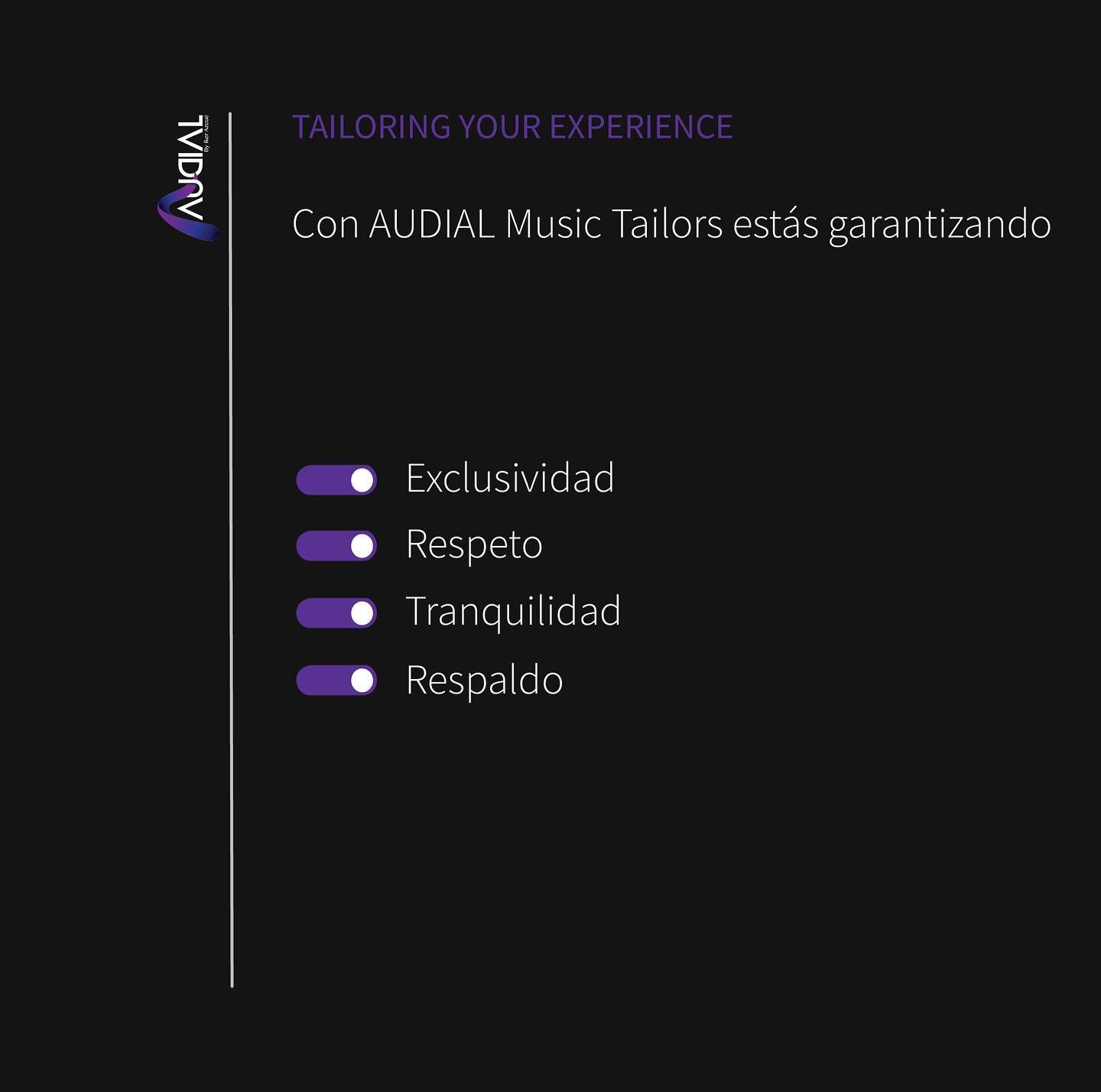 Nos enfocamos en que haya qu&iacute;mica y energ&iacute;a bonita durante todo el proceso 🎶

#respect #audio #guaranteed #music #exclusive #tranquility #audialmusictailors