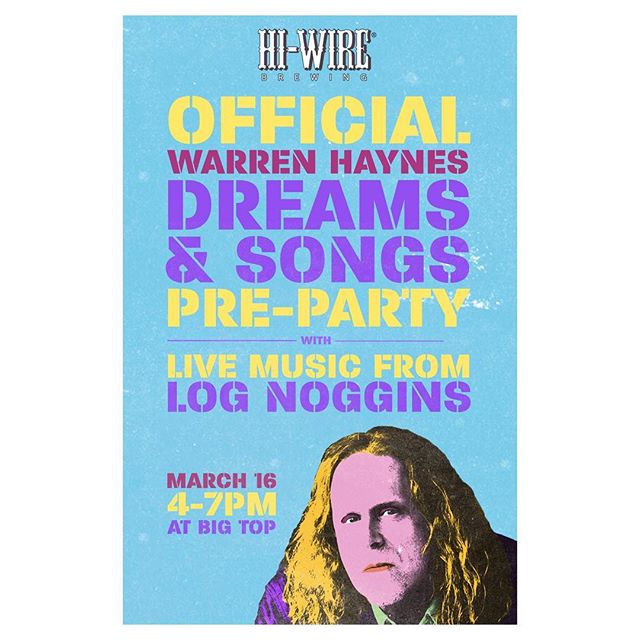 We&rsquo;re jamming at @hiwirebrewing Big Top for the Warren Haynes Dreams &amp; Songs Pre-Party. Saturday 3/16 4-7p #biltmorevillage #asheville