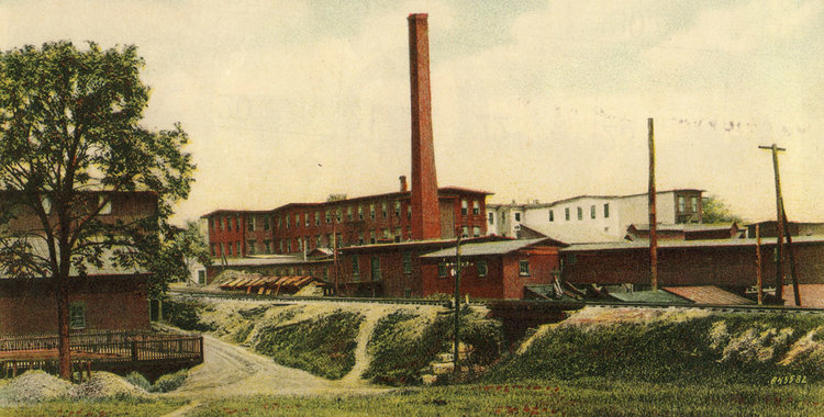   The Hills’ Palm Leaf Hat factory, sited across Main Street from the Hills’ home and extending to College Street.  
