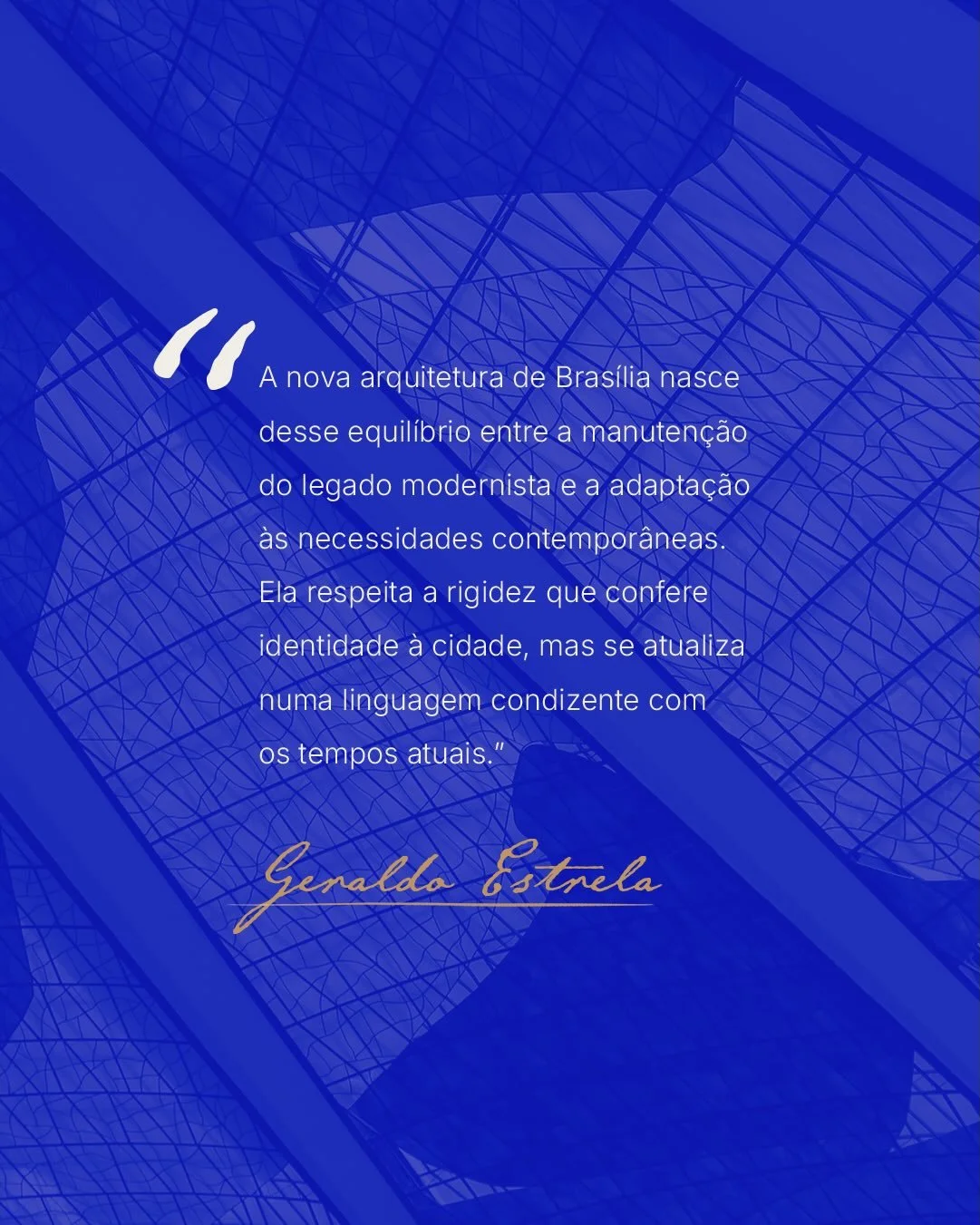 A nova arquitetura de Bras&iacute;lia nasce do equil&iacute;brio entre o legado modernista e as demandas do presente. Assim pensamos a cidade: respeitando sua origem, mas olhando adiante, onde o tempo, o espa&ccedil;o e o habitar seguem em constru&cc