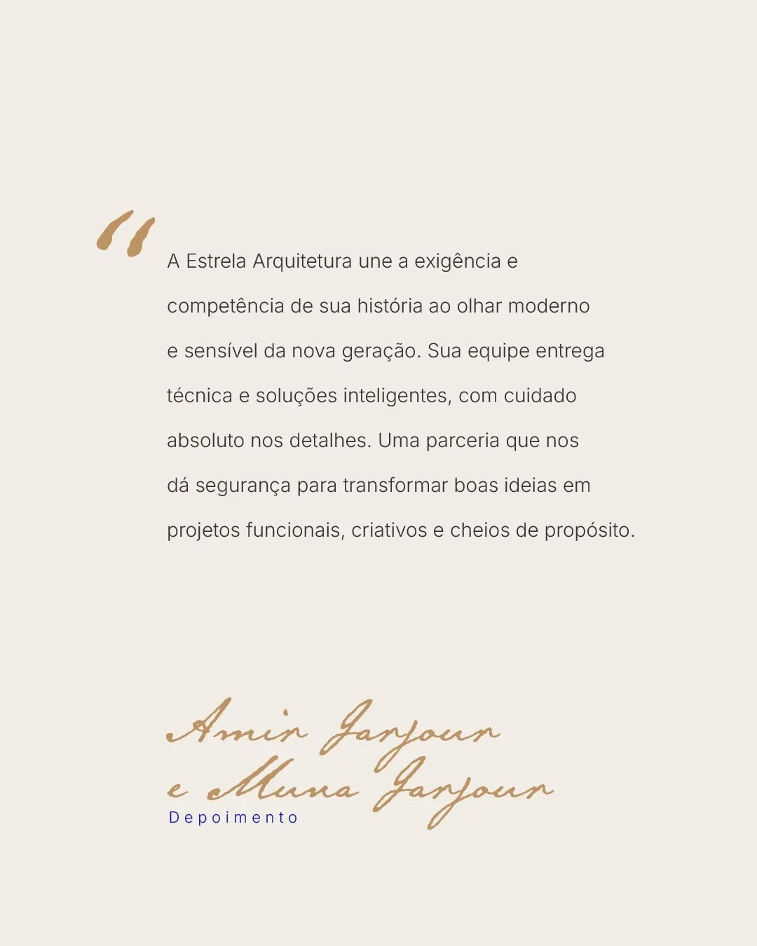 Parcerias s&oacute;lidas nascem do encontro entre exig&ecirc;ncia, confian&ccedil;a e vis&atilde;o compartilhada de cidade. Com a @jarjour_empreendimentos, avan&ccedil;amos em projetos que unem rigor t&eacute;cnico, sensibilidade contempor&acirc;nea 