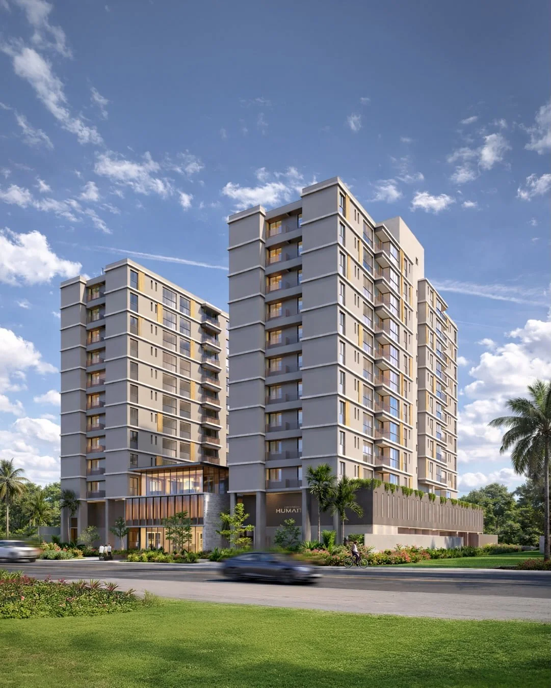 Residencial Humait&aacute;  &eacute; uma resposta contempor&acirc;nea ao novo ritmo de Lu&iacute;s Eduardo Magalh&atilde;es, na Bahia. A arquitetura equilibra solidez e leveza para criar uma presen&ccedil;a urbana marcante, sem perder a escala humana