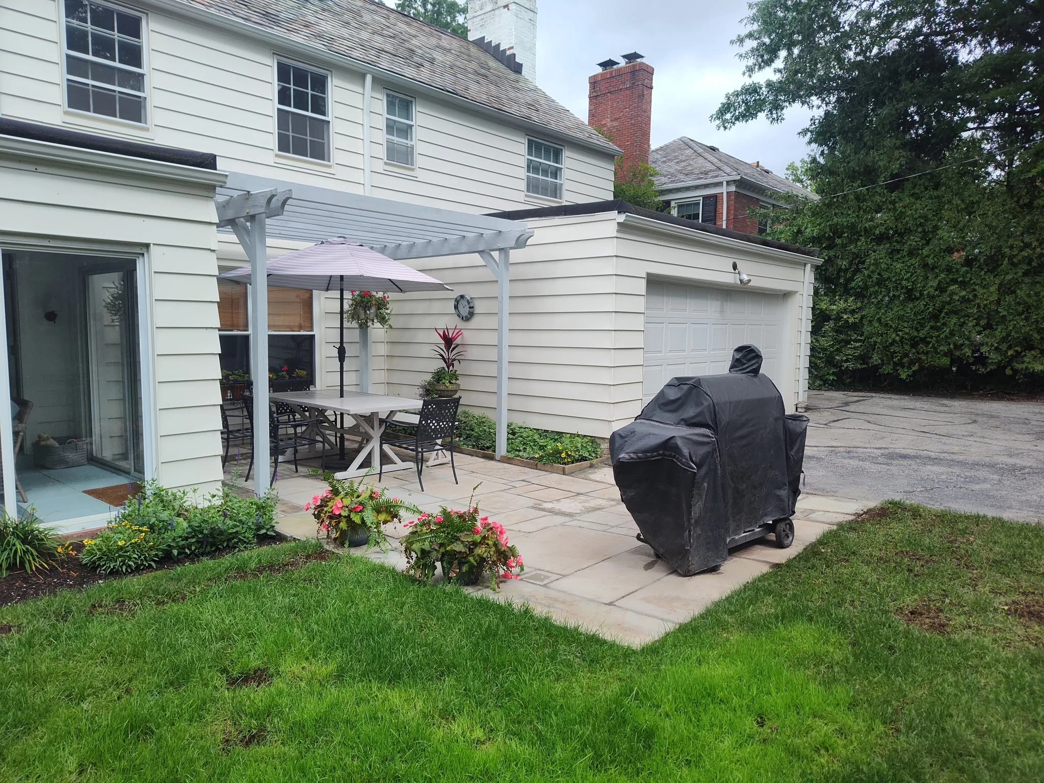Stone Patio with Drainage