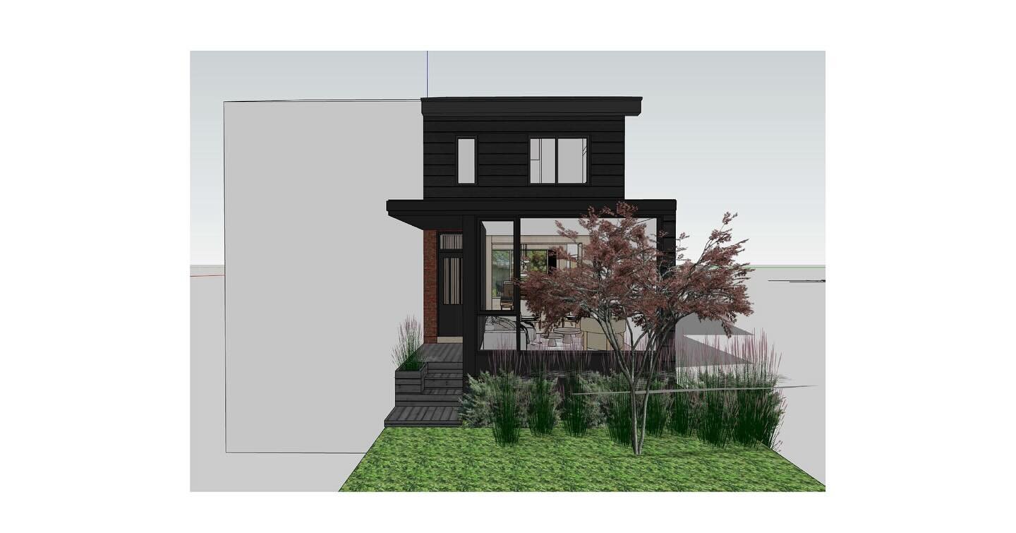 In our Ranleigh project, we are bumping the front wall forward to create a living room in the garden. Similarly, the second floor will be pushed out towards the rear yard to create a principal bedroom within the tree canopy.