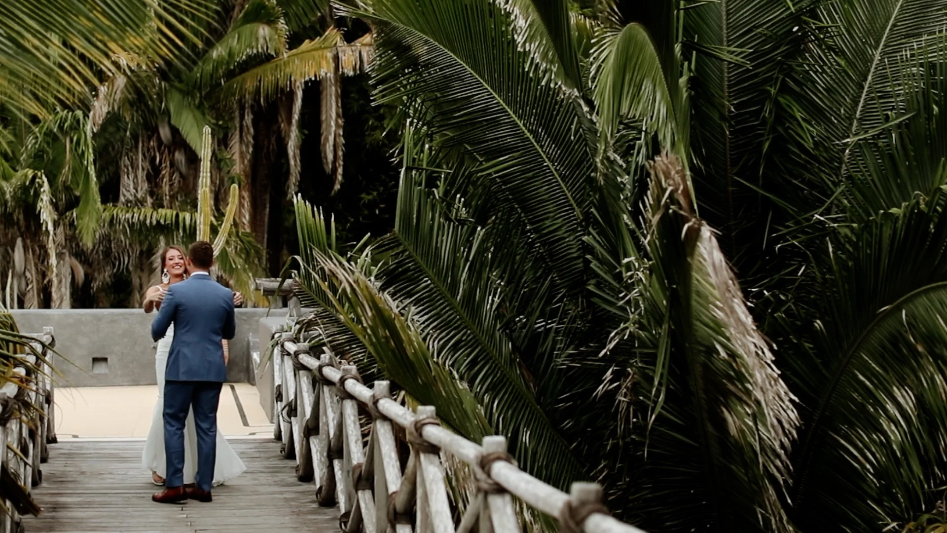 Bride and Groom First Look Teitiare Estate Sayulita Mexico Wedding