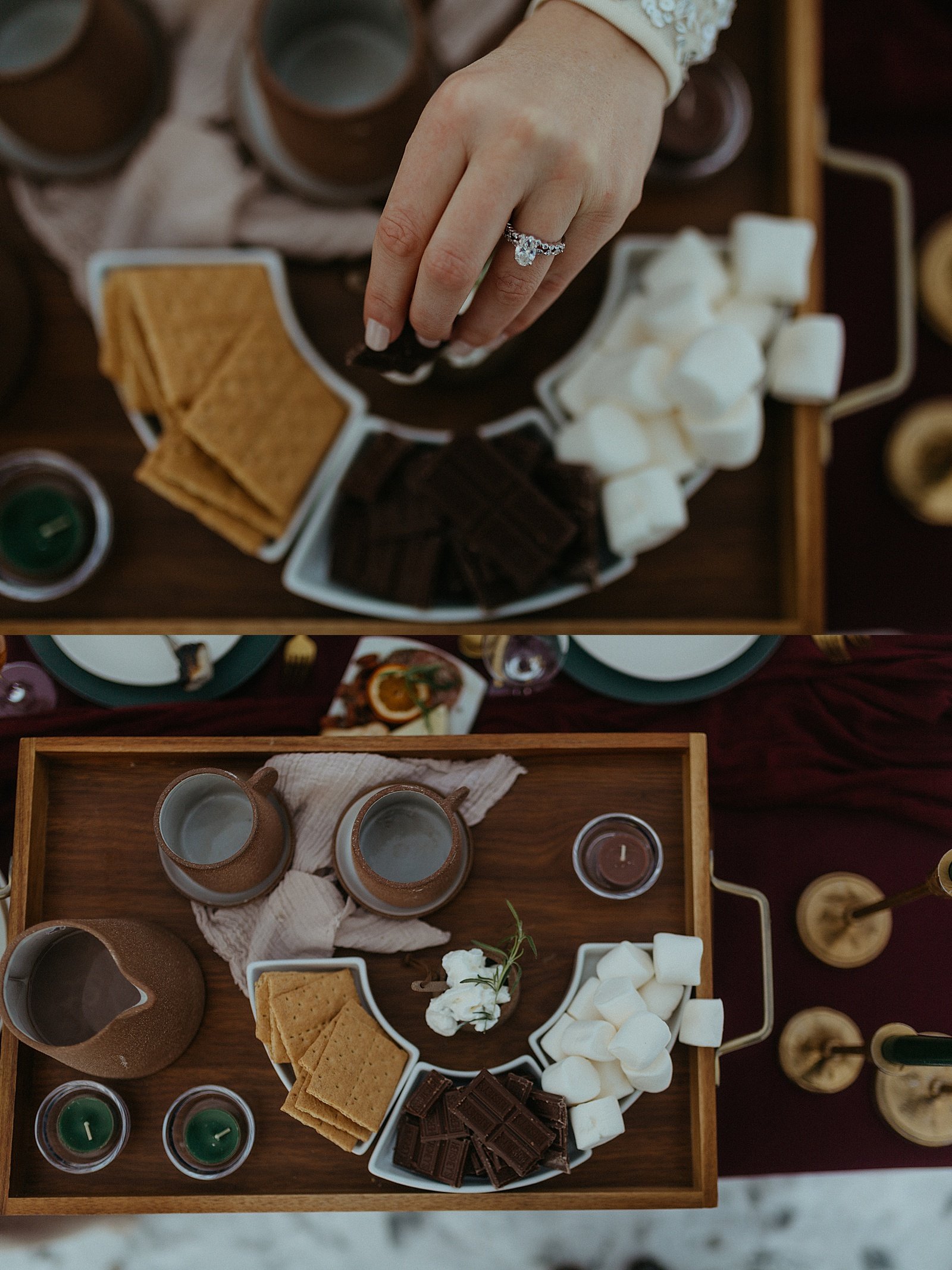  A smore board for private dining for bride and groom at intimate ceremony  
