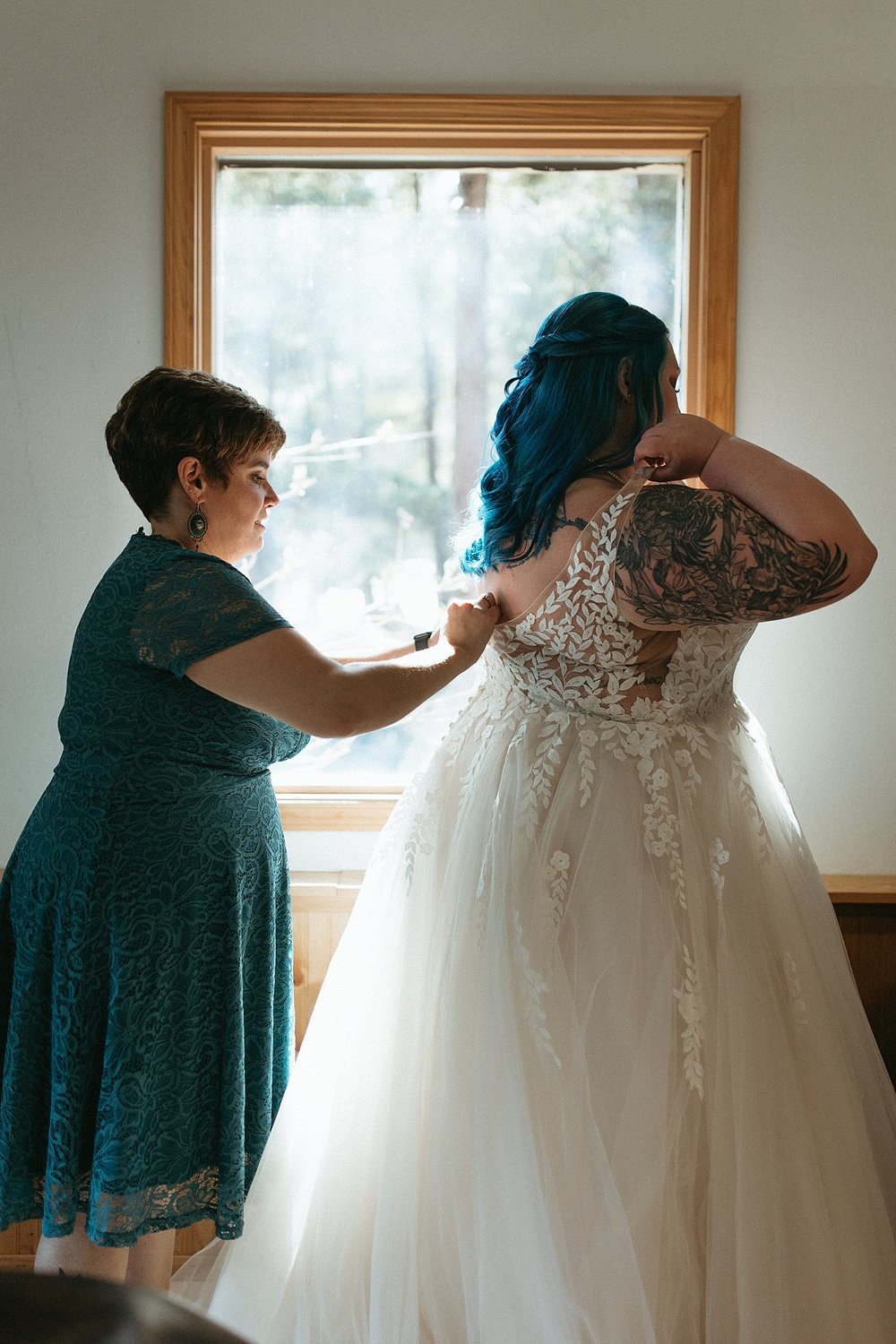  Bride getting ready for her an intimate elopement in Girdwood 