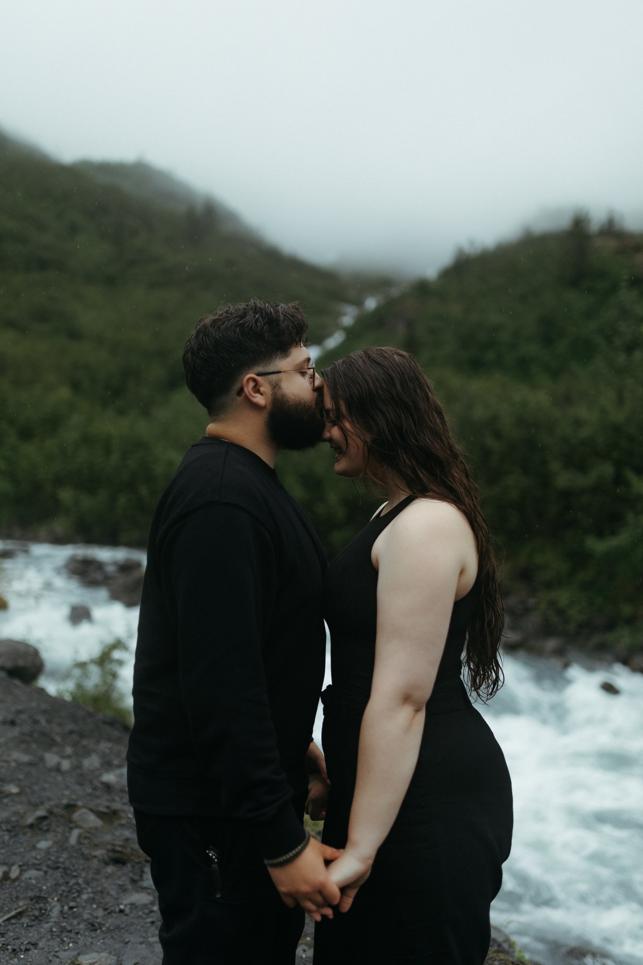 alaska waterfall romantic artistic couples photography