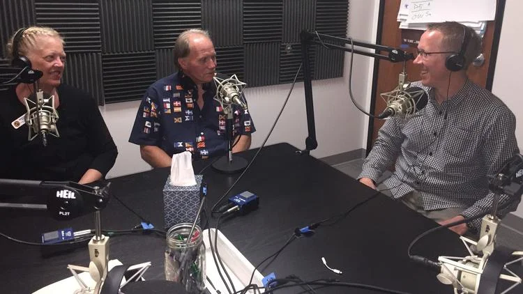 From left to right: City of Oceanside Director of Neighborhood Services, Margery Pierce; former client, Marshall; Interfaith CEO and podcast host. Greg Anglea