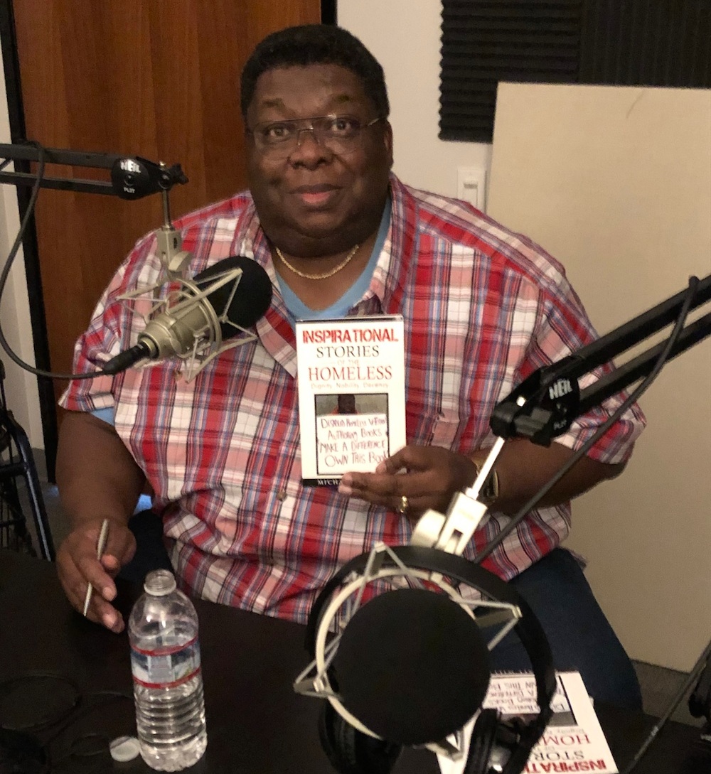 Michael Williams, published author and formerly homeless Marine Corp veteran, in the podcast studio!