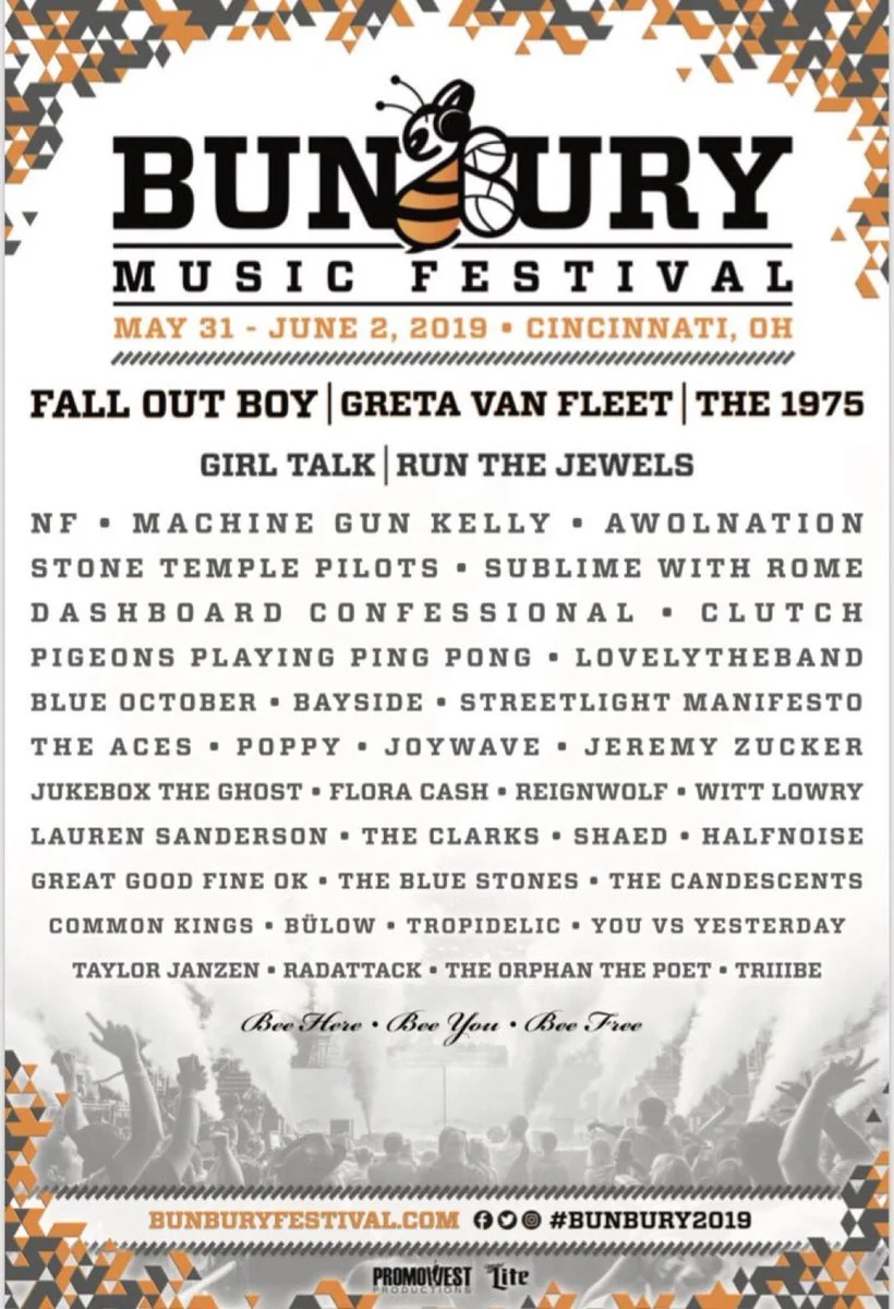 Fall Out Boy, Greta Van Fleet and The 1975 to headline Bunbury Festival, USA. 